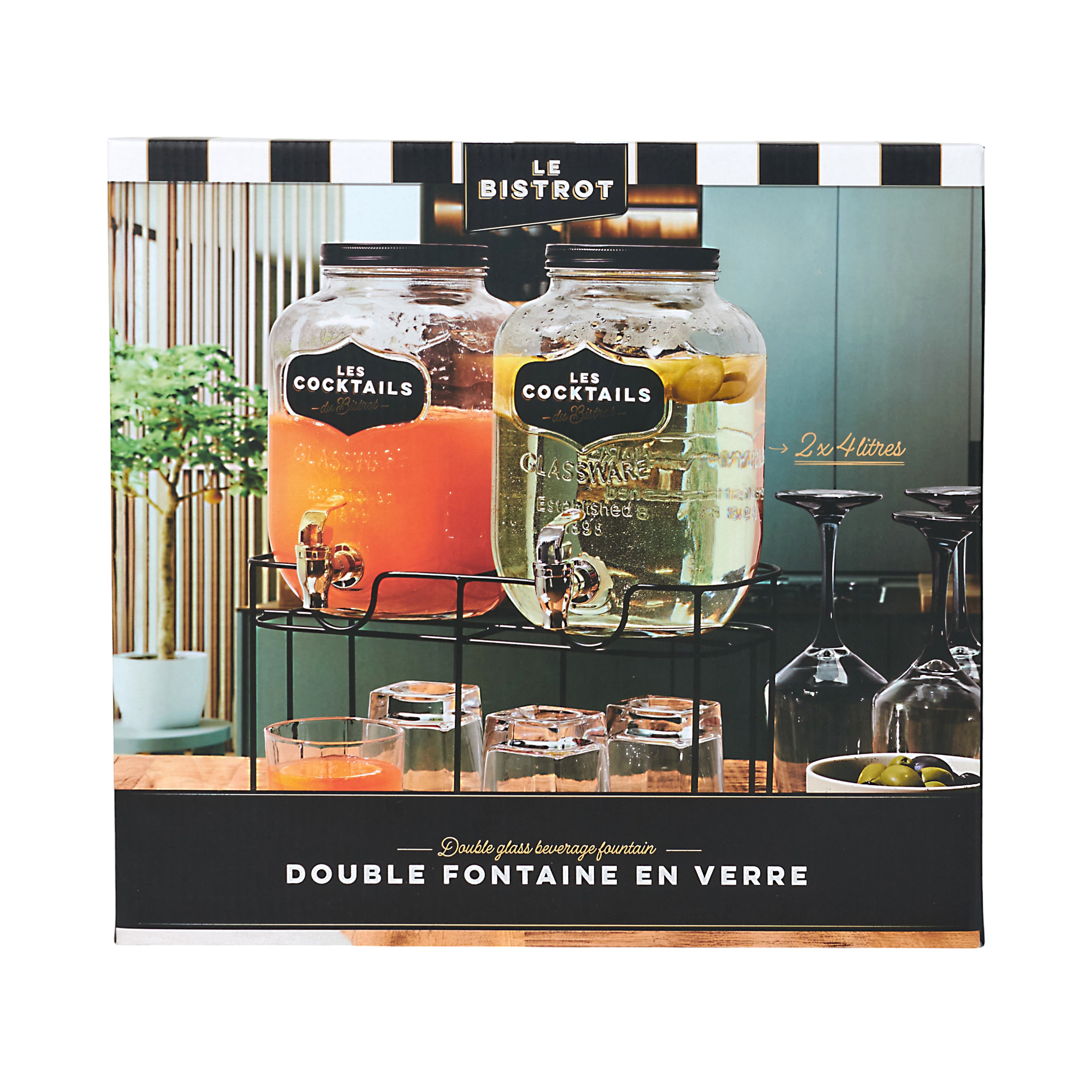 DOUBLE FONTAINE A BOISSON BISTROT 2X4L