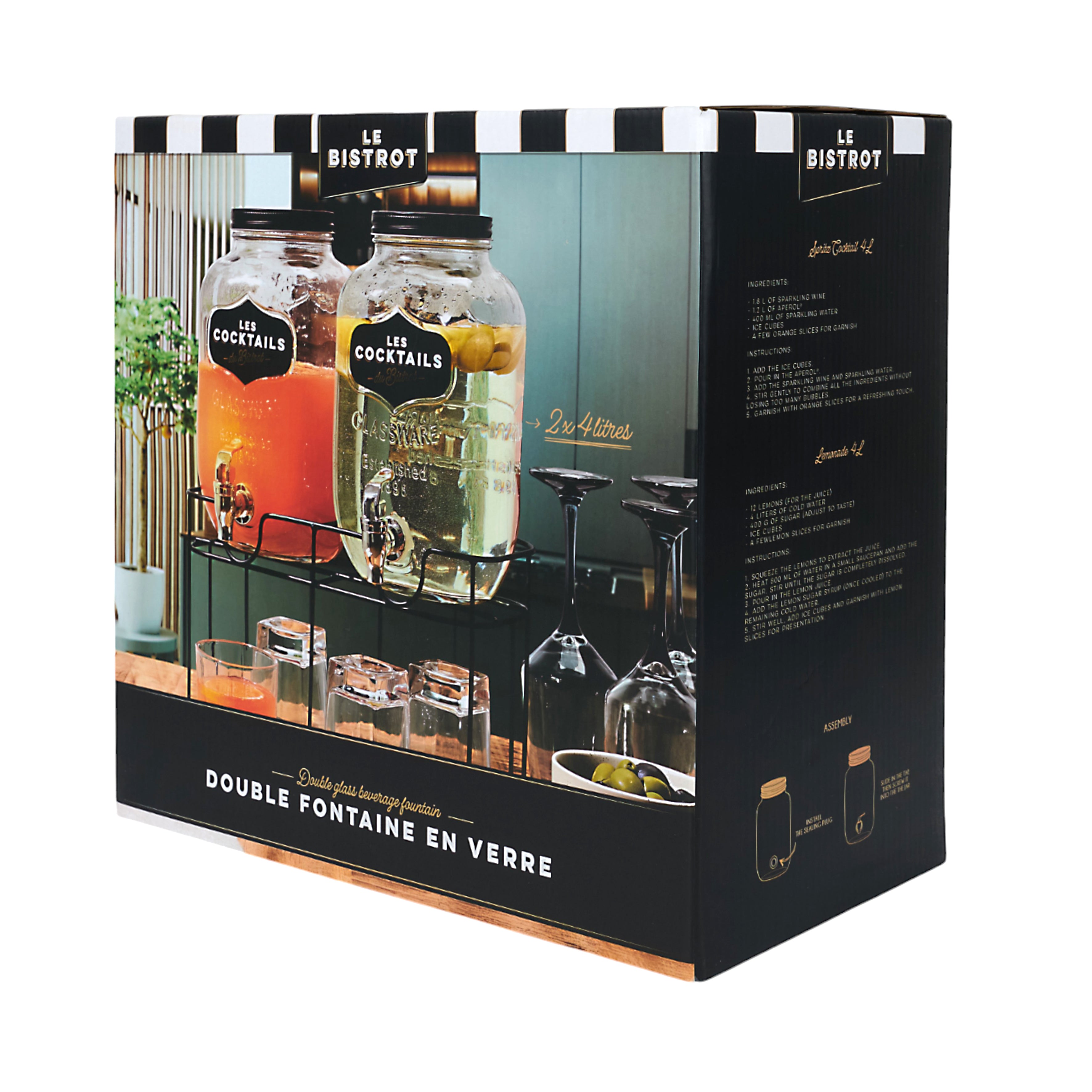 DOUBLE FONTAINE A BOISSON BISTROT 2X4L