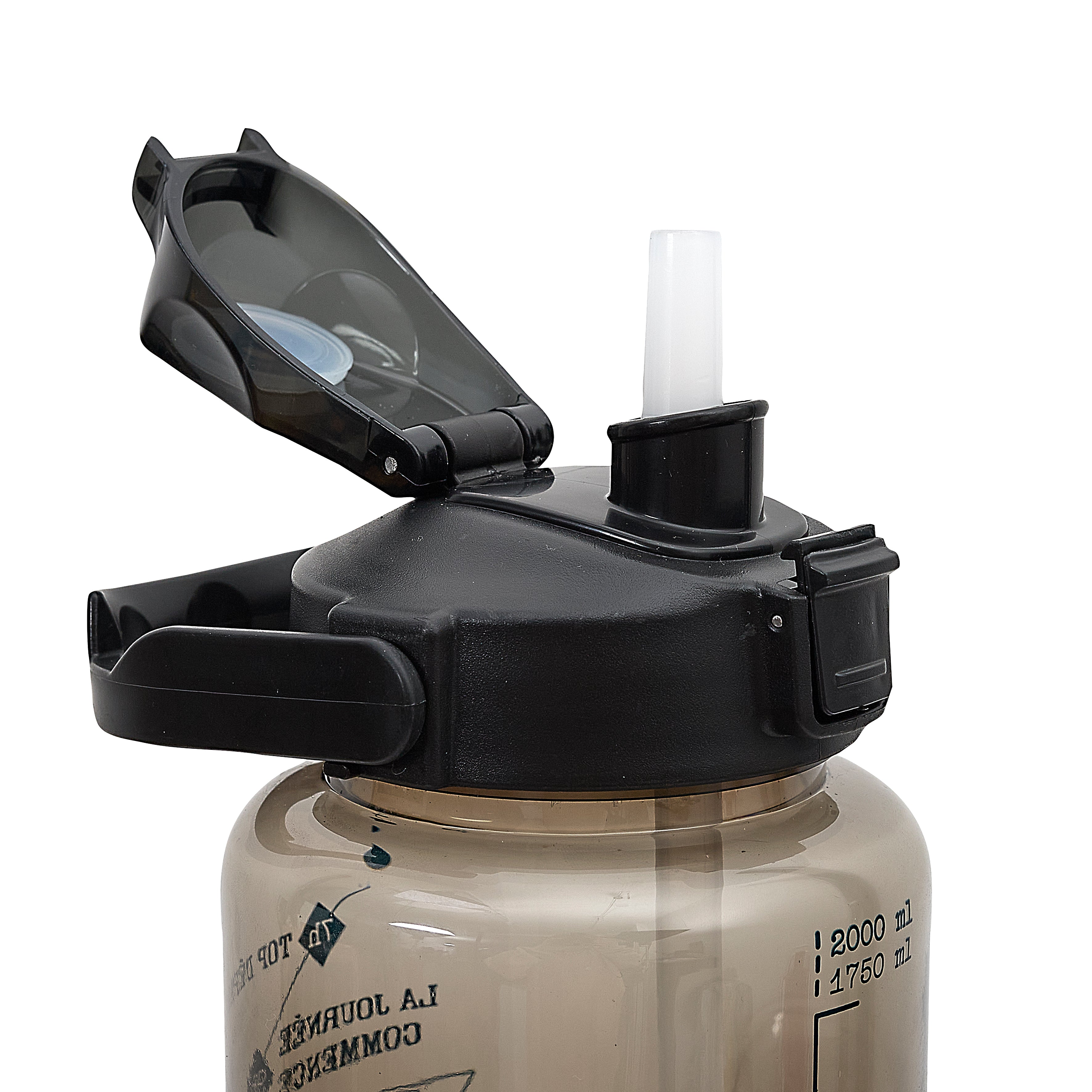 BOUTEILLE MOTIVATION TRANSPARENTE NOIRE 2L