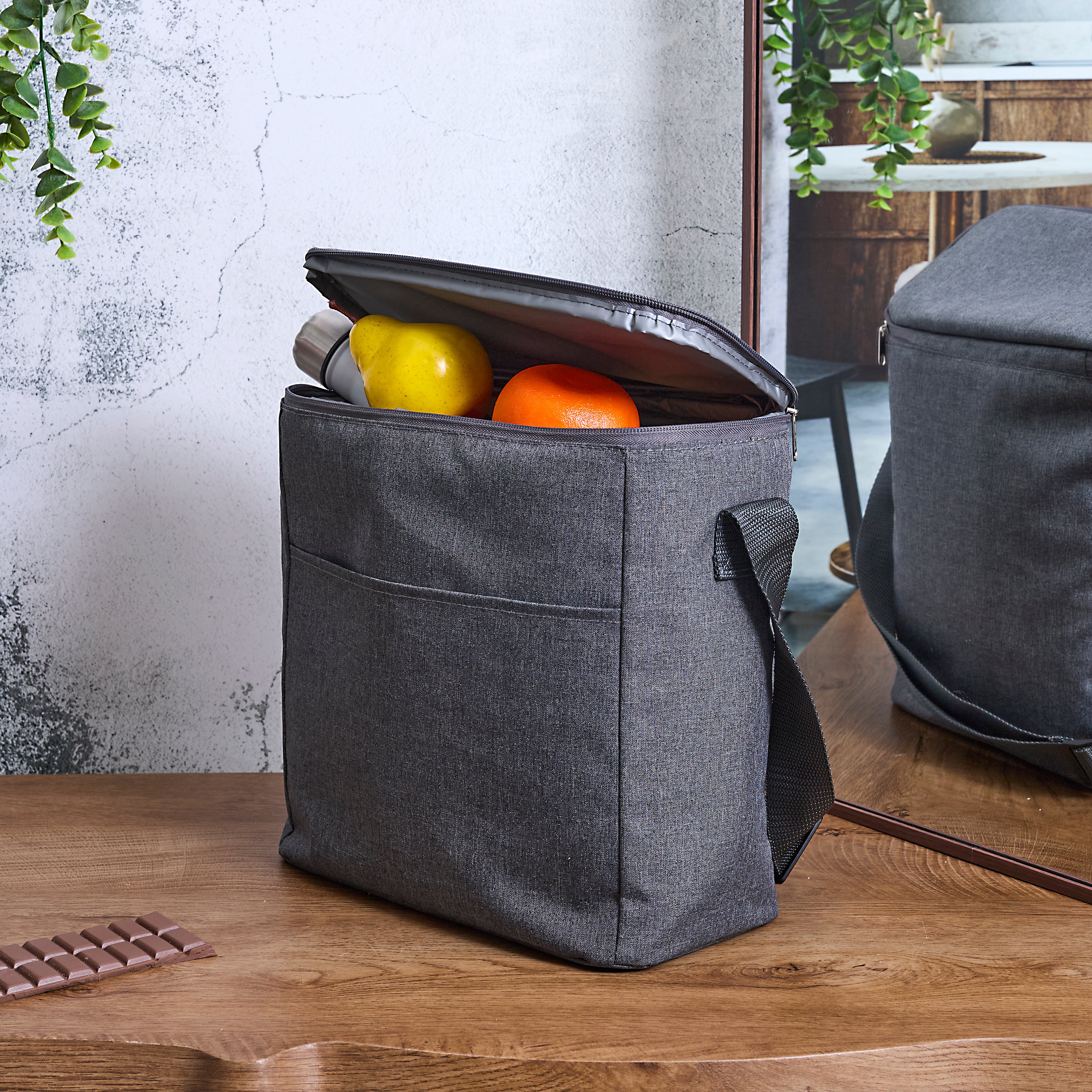 LUNCH BAG ISO GRIS ZIPPE 28X14,5X27CM 11L