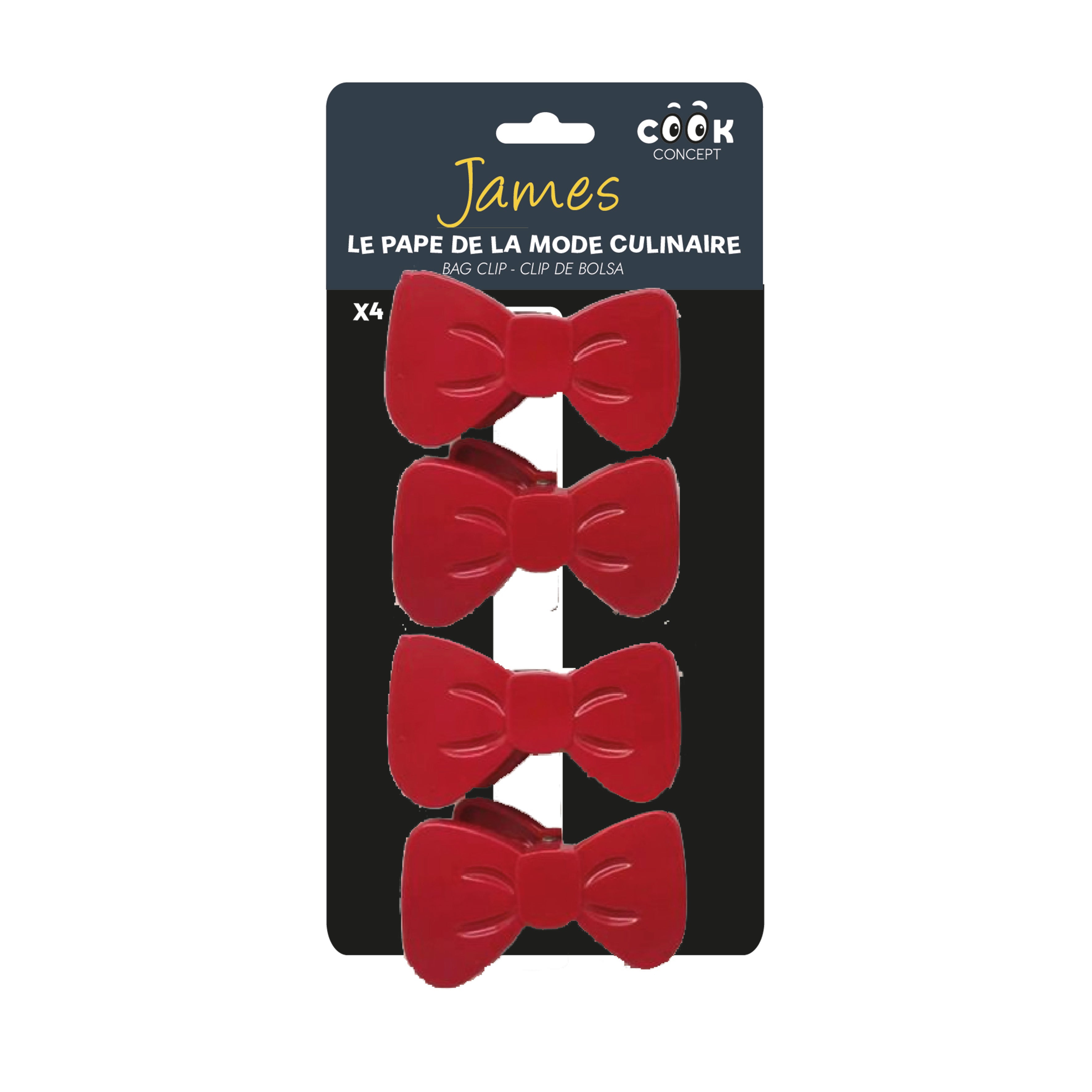 PINCE FERME SACHET EN FORME DE NOEUD X4