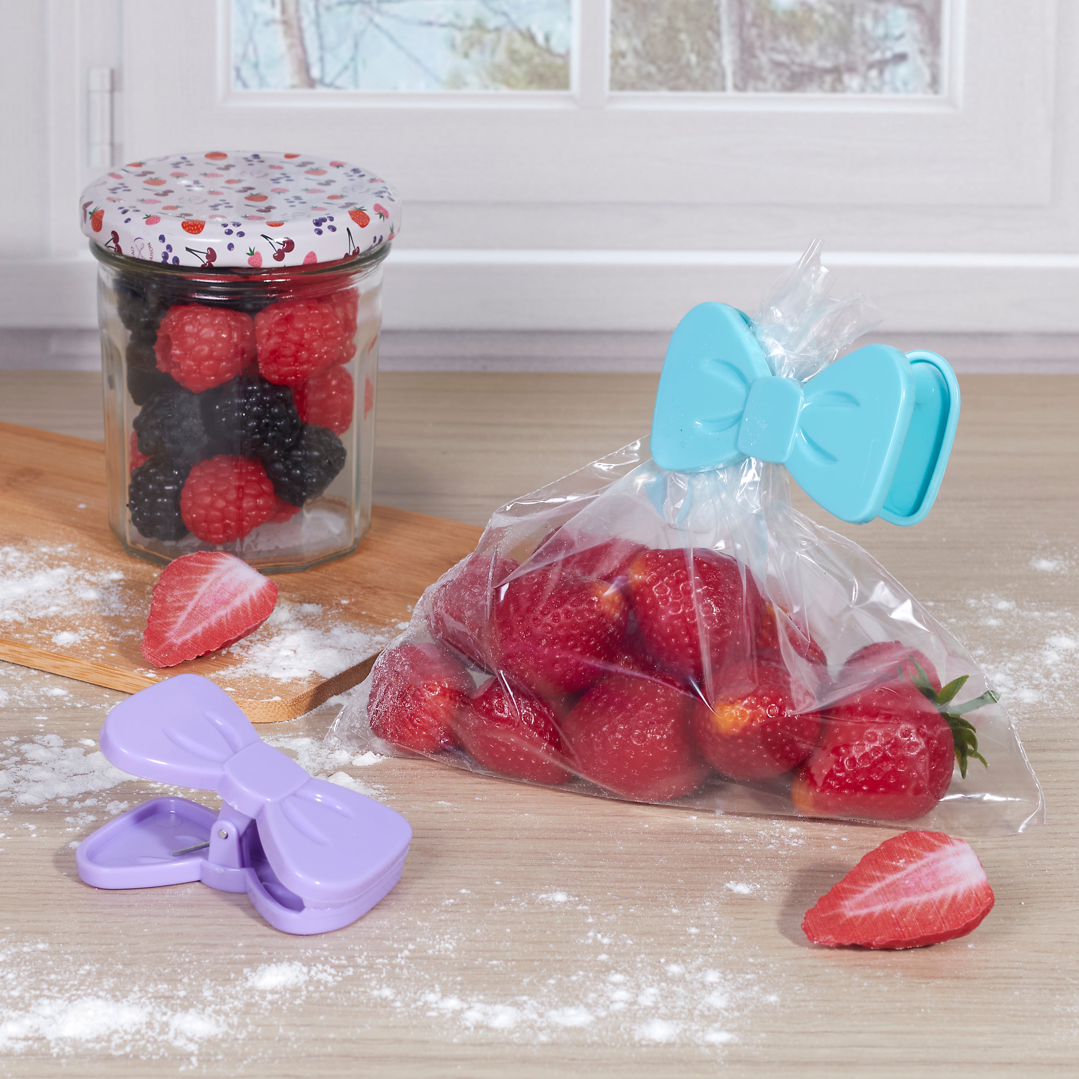 PINCE FERME SACHET EN FORME DE NOEUD X4