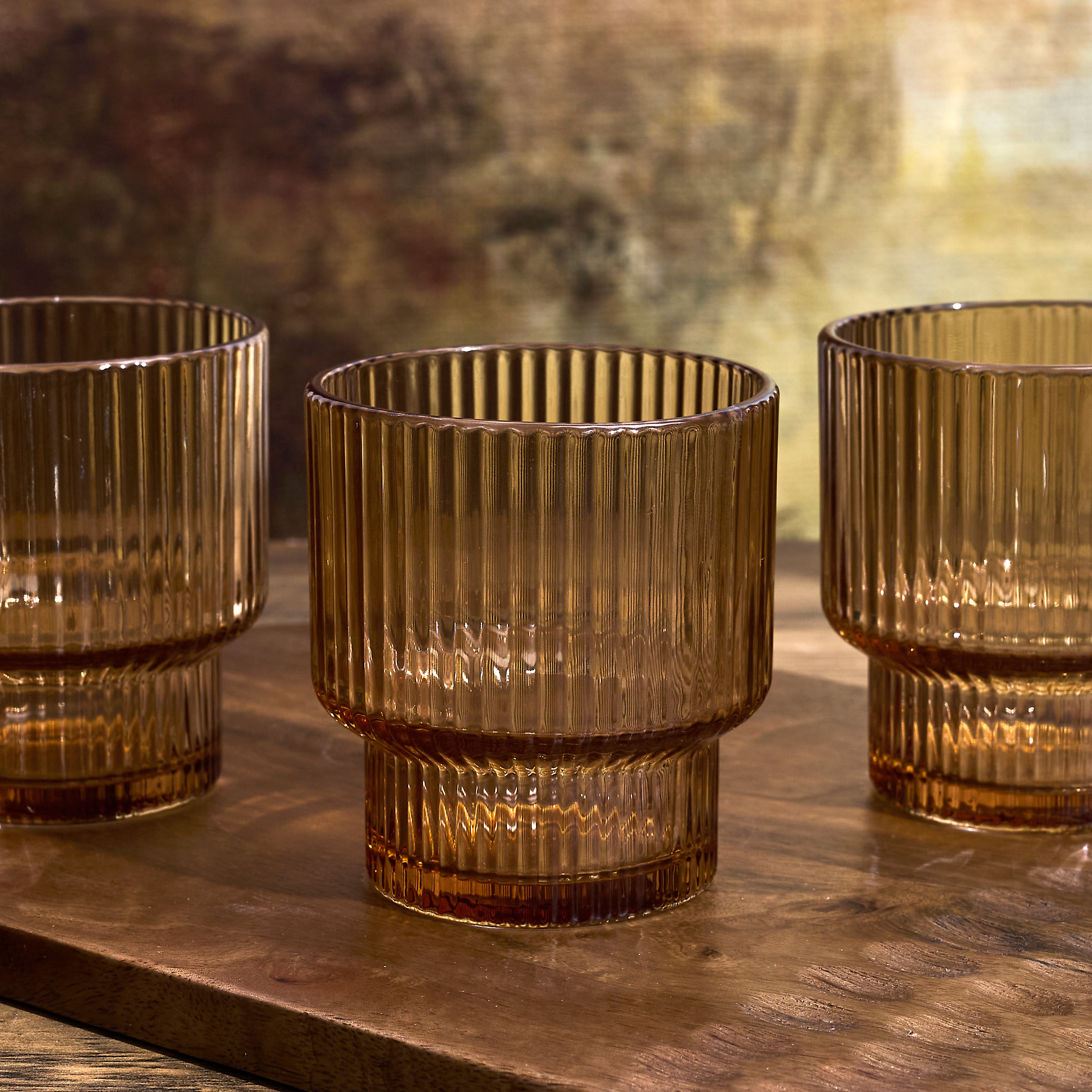 VERRE STRIE AMBRE X4 28CL