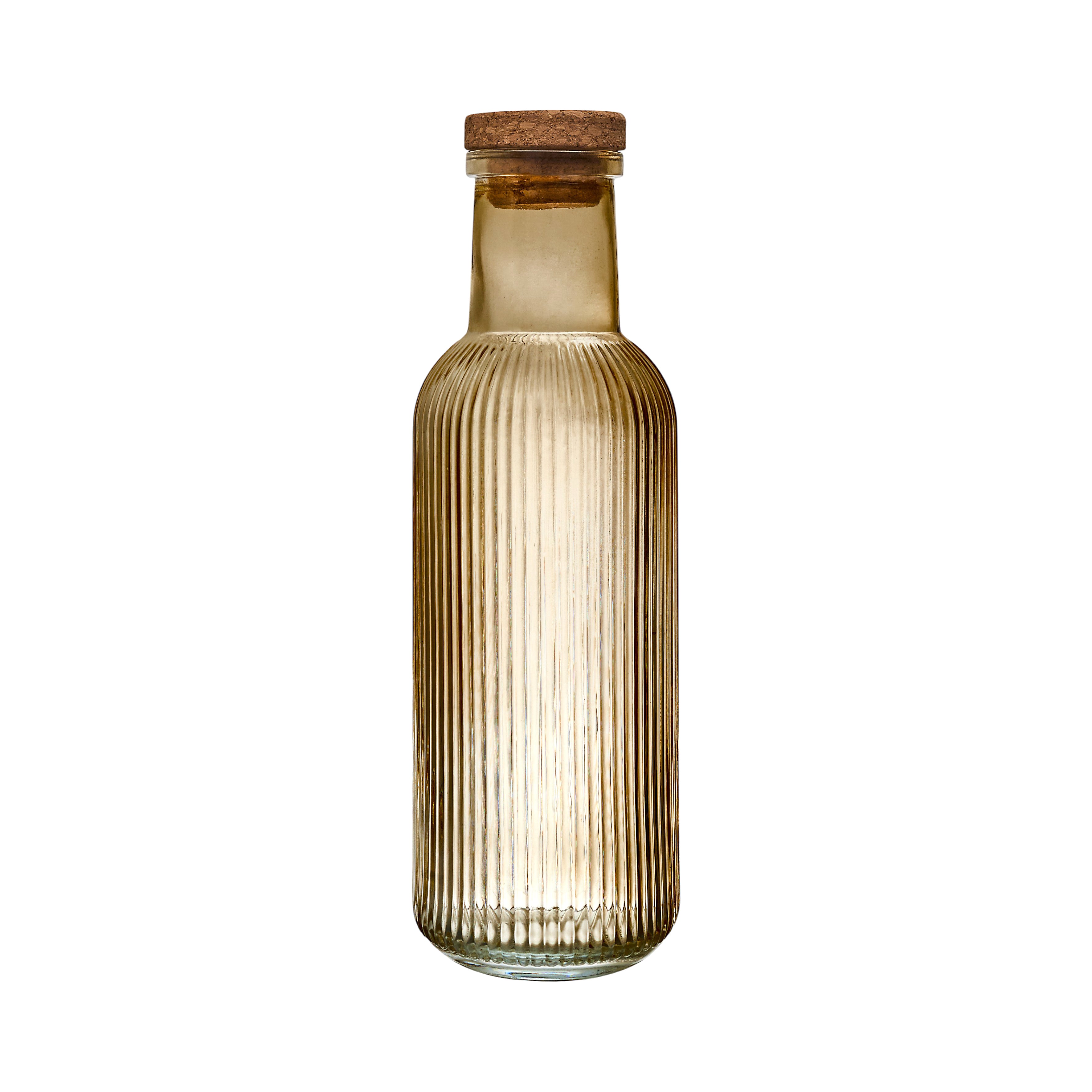 BOUTEILLE VERRE STRIE AMBRE 1L