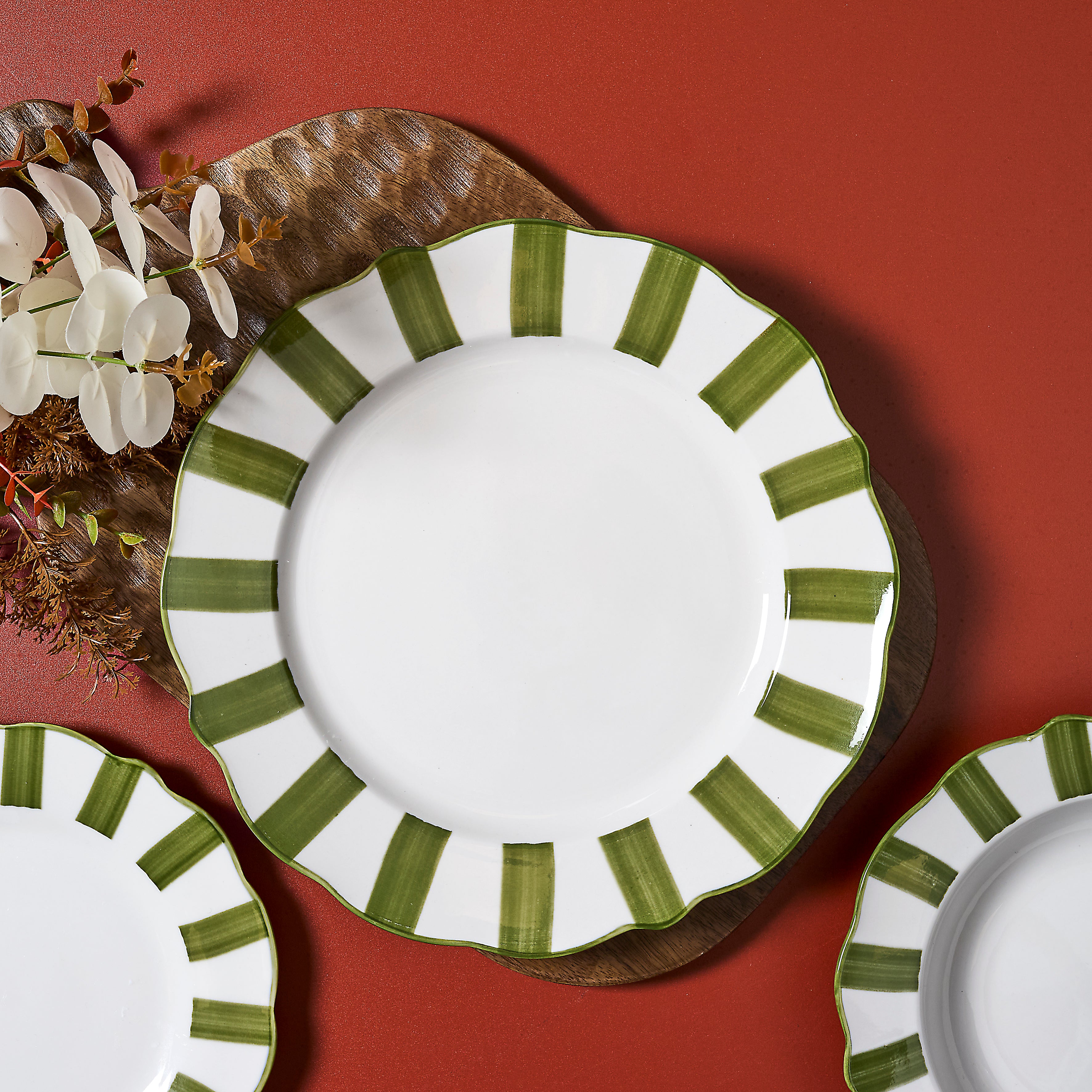 ASSIETTE CLEO VERT D26.5CM - LOT DE 6