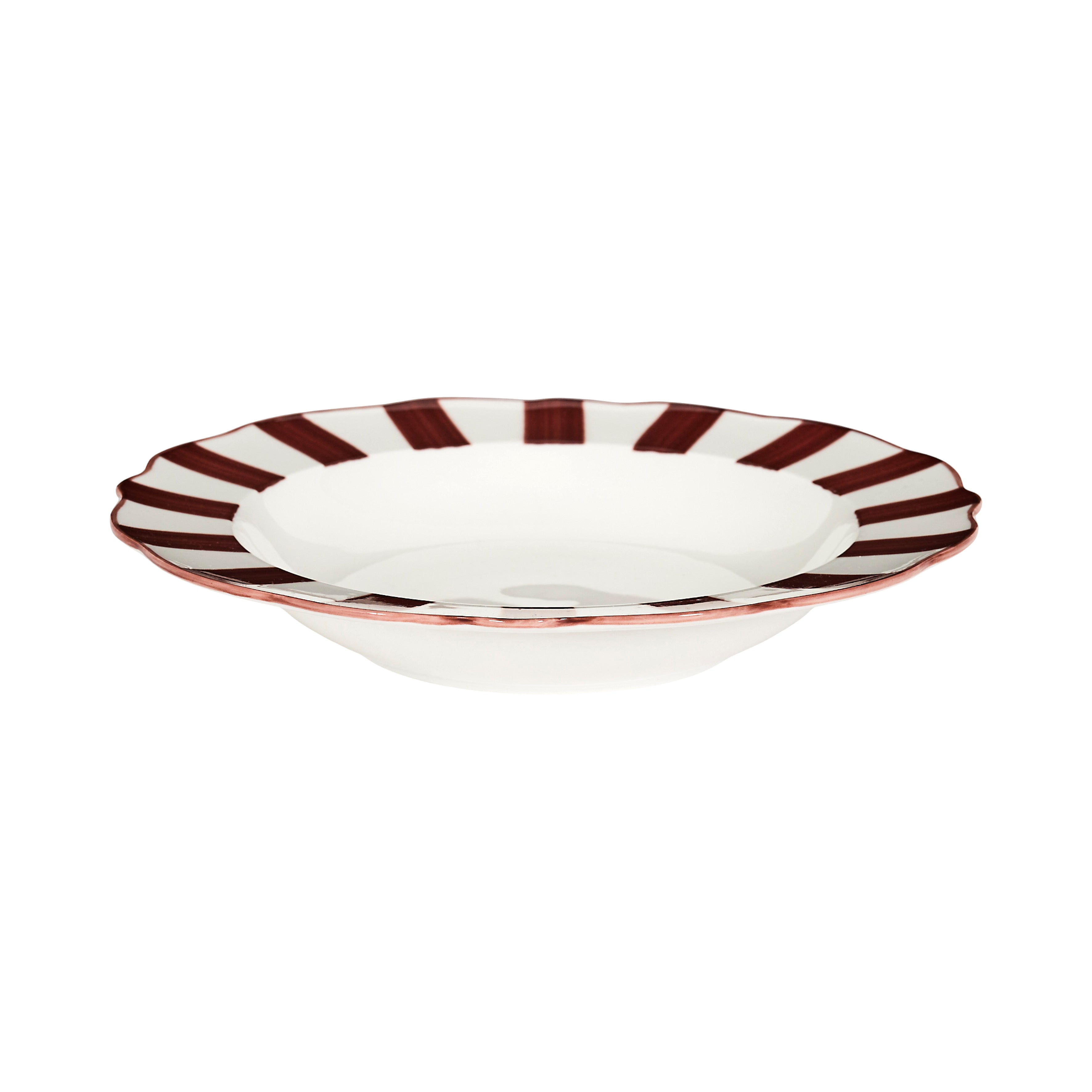 ASSIETTE CREUSE CLEO BORDEAUX D20CM - LOT DE 6