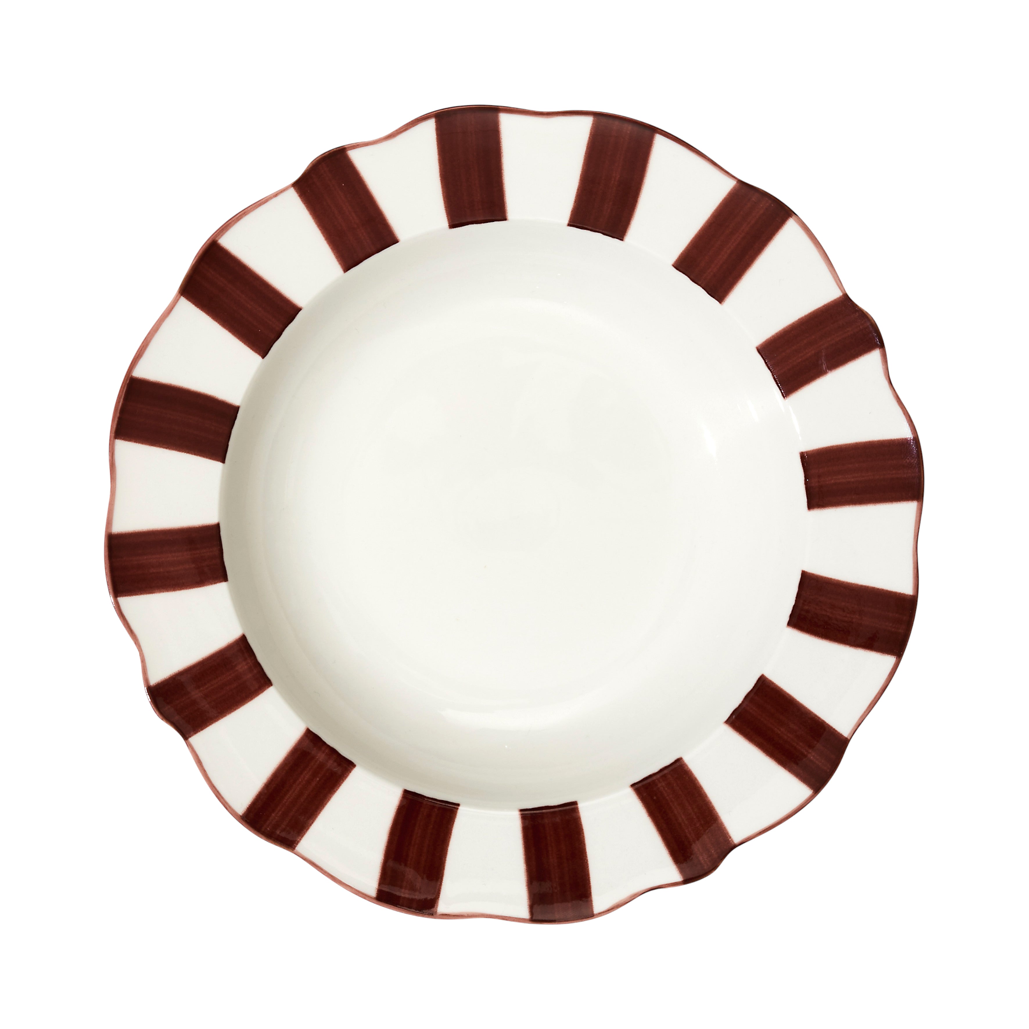 ASSIETTE CREUSE CLEO BORDEAUX D20CM - LOT DE 6