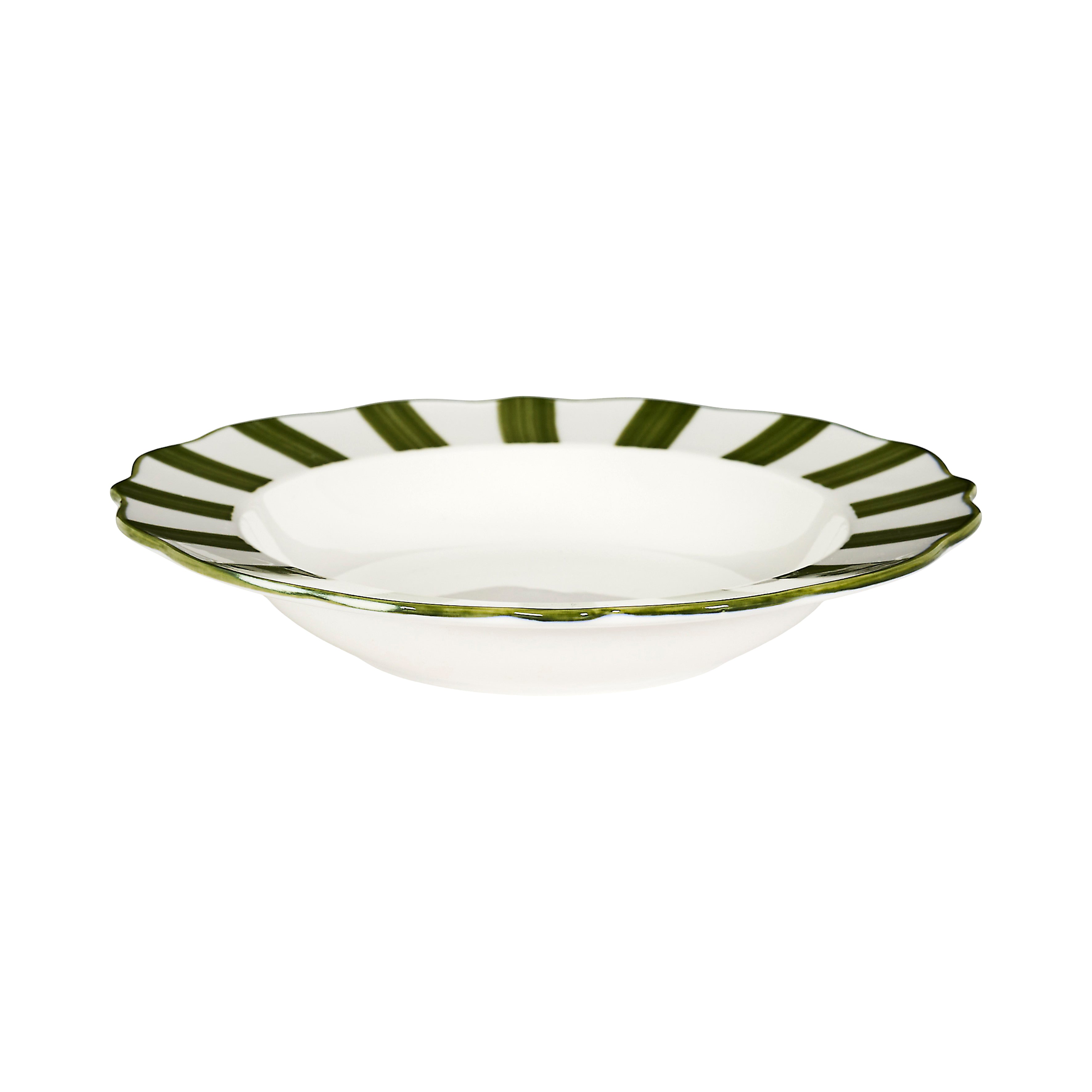 ASSIETTE CREUSE CLEO VERT D20CM - LOT DE 6