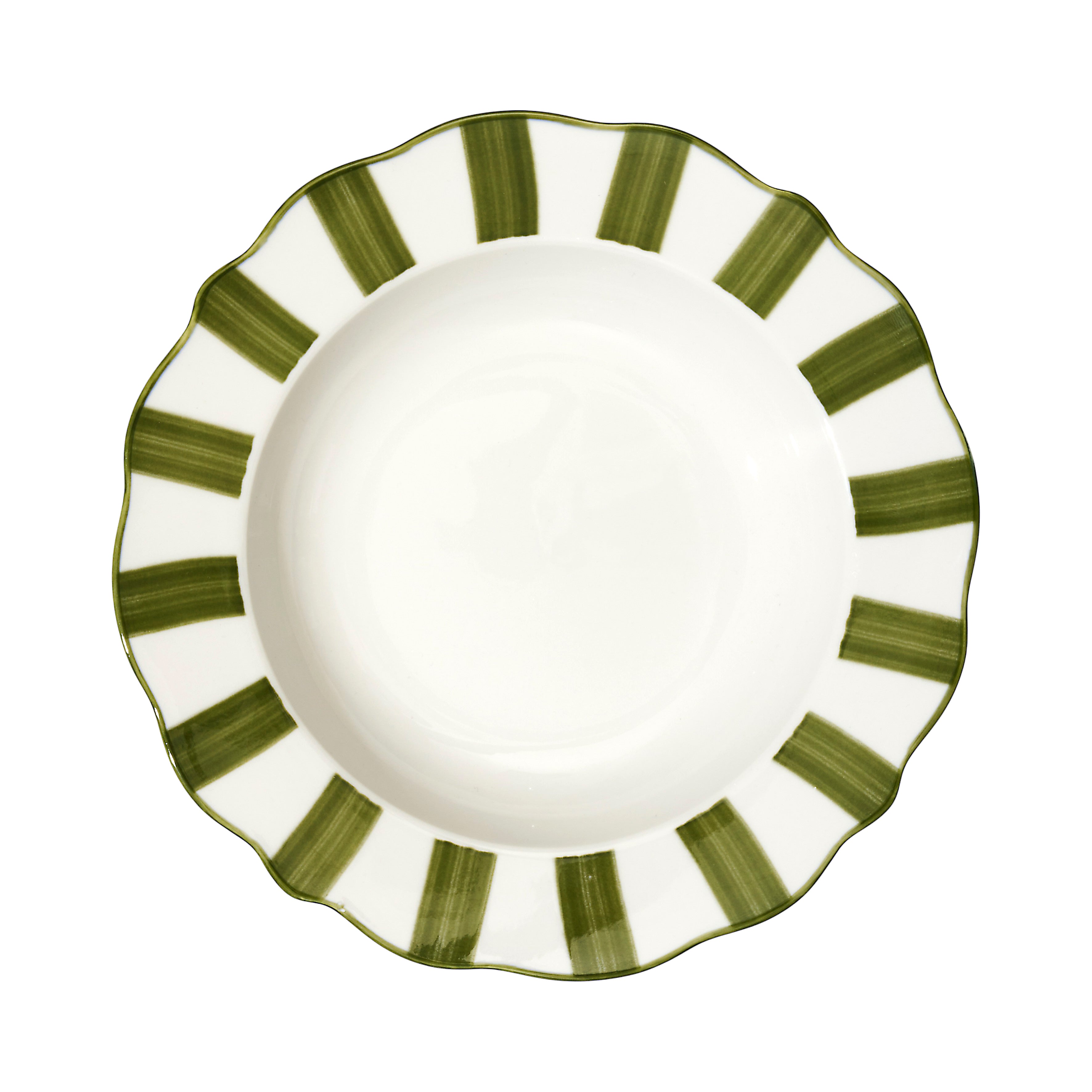 ASSIETTE CREUSE CLEO VERT D20CM - LOT DE 6