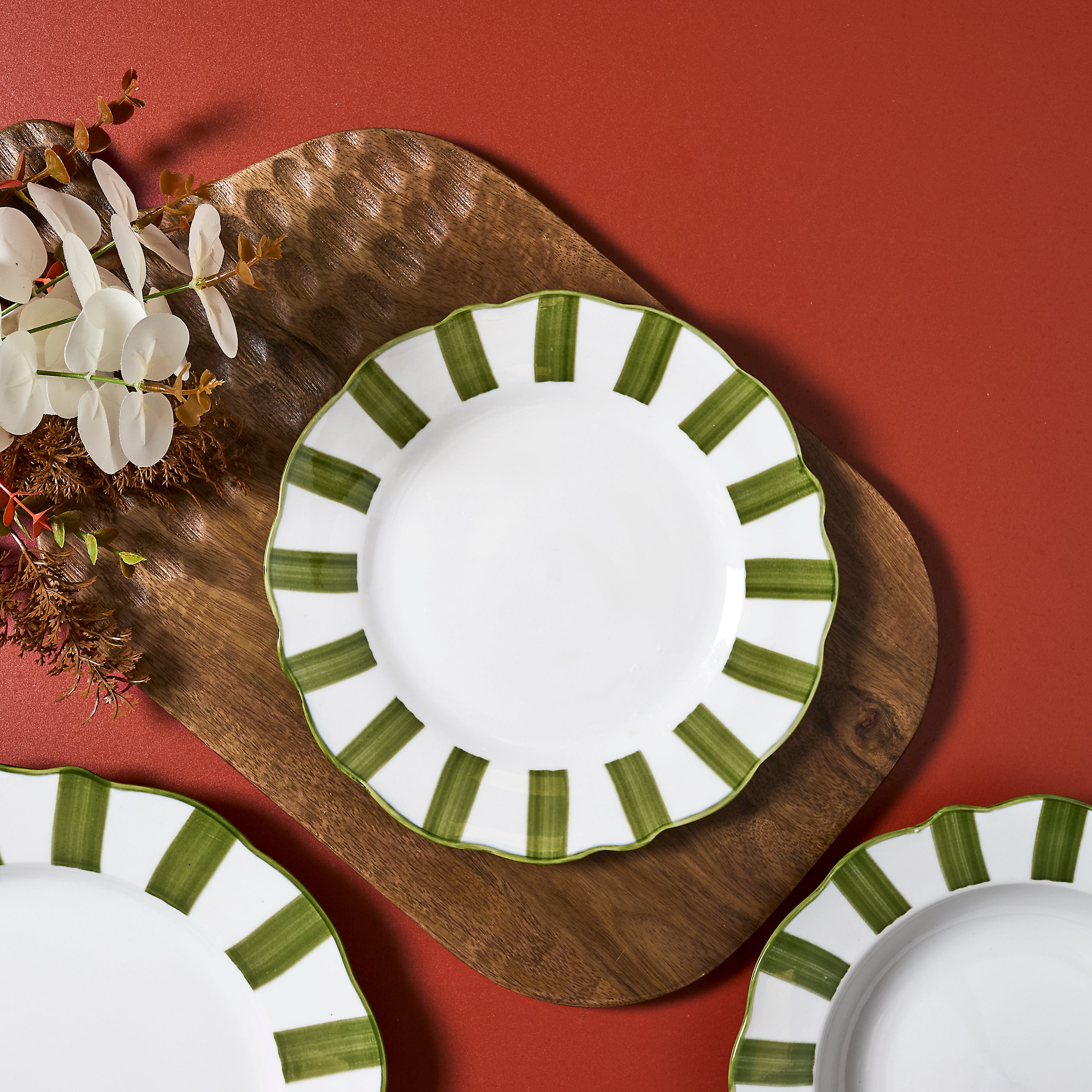 ASSIETTE CLEO VERT D19CM - LOT DE 6