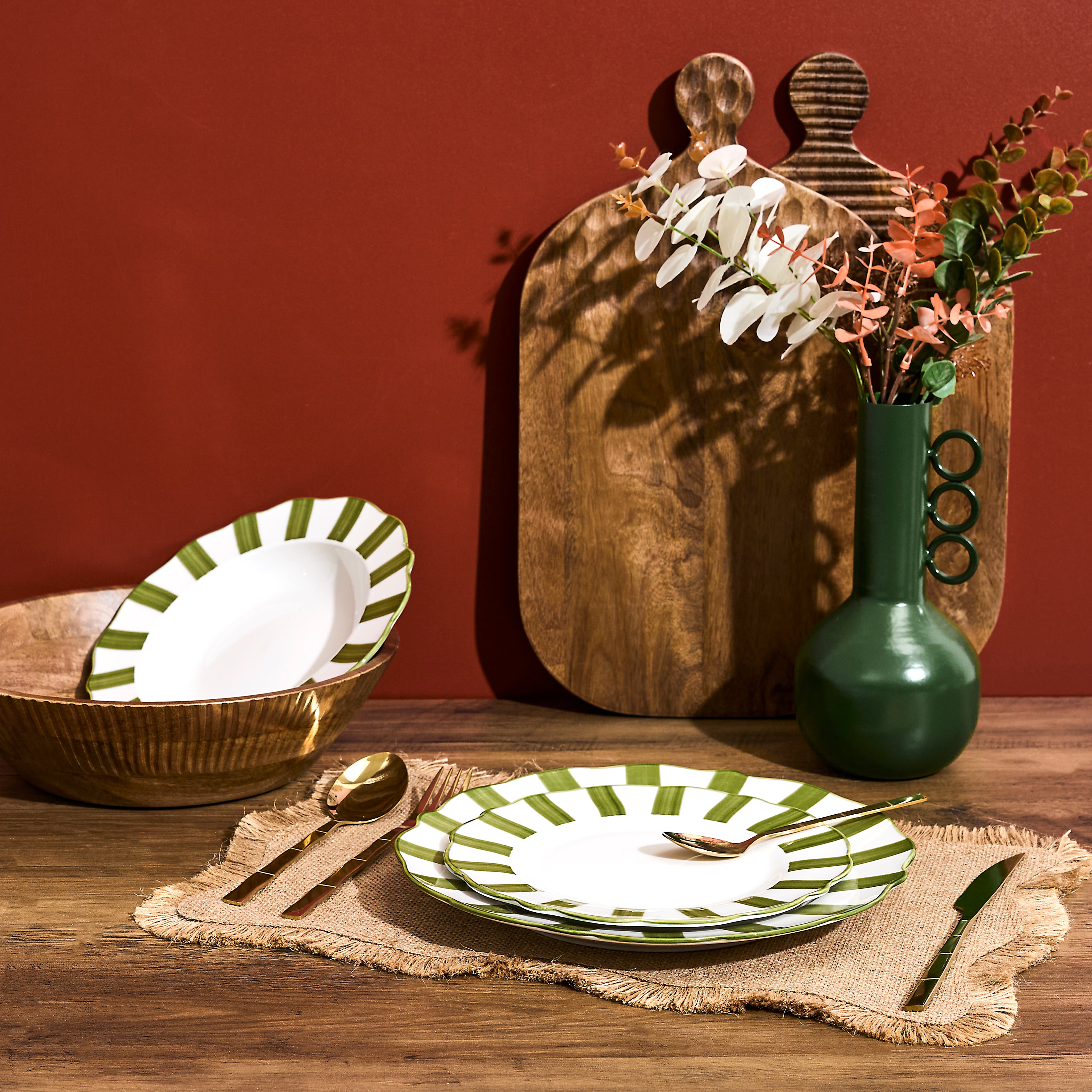 ASSIETTE CLEO VERT D19CM - LOT DE 6