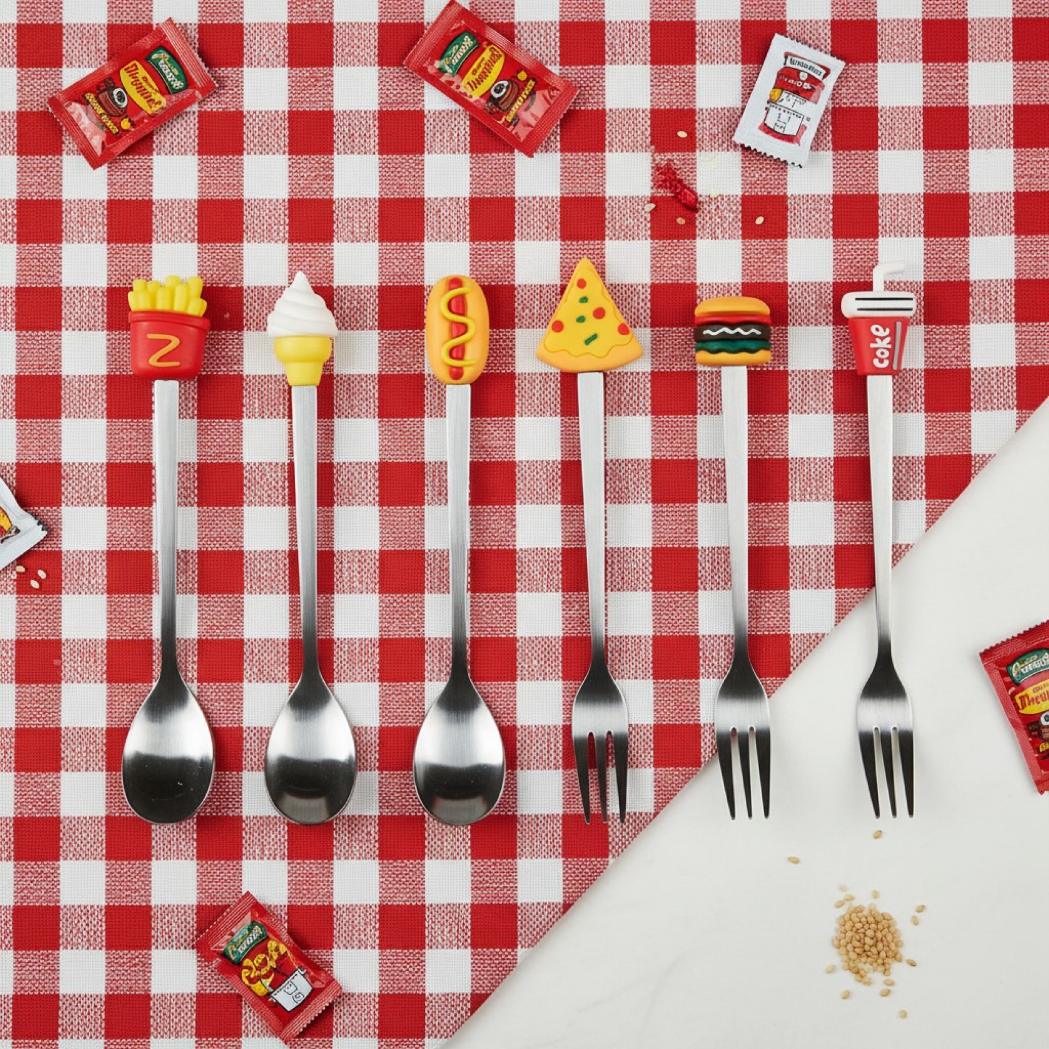 CUILLERE ET FOURCHETTE FAST FOOD X6