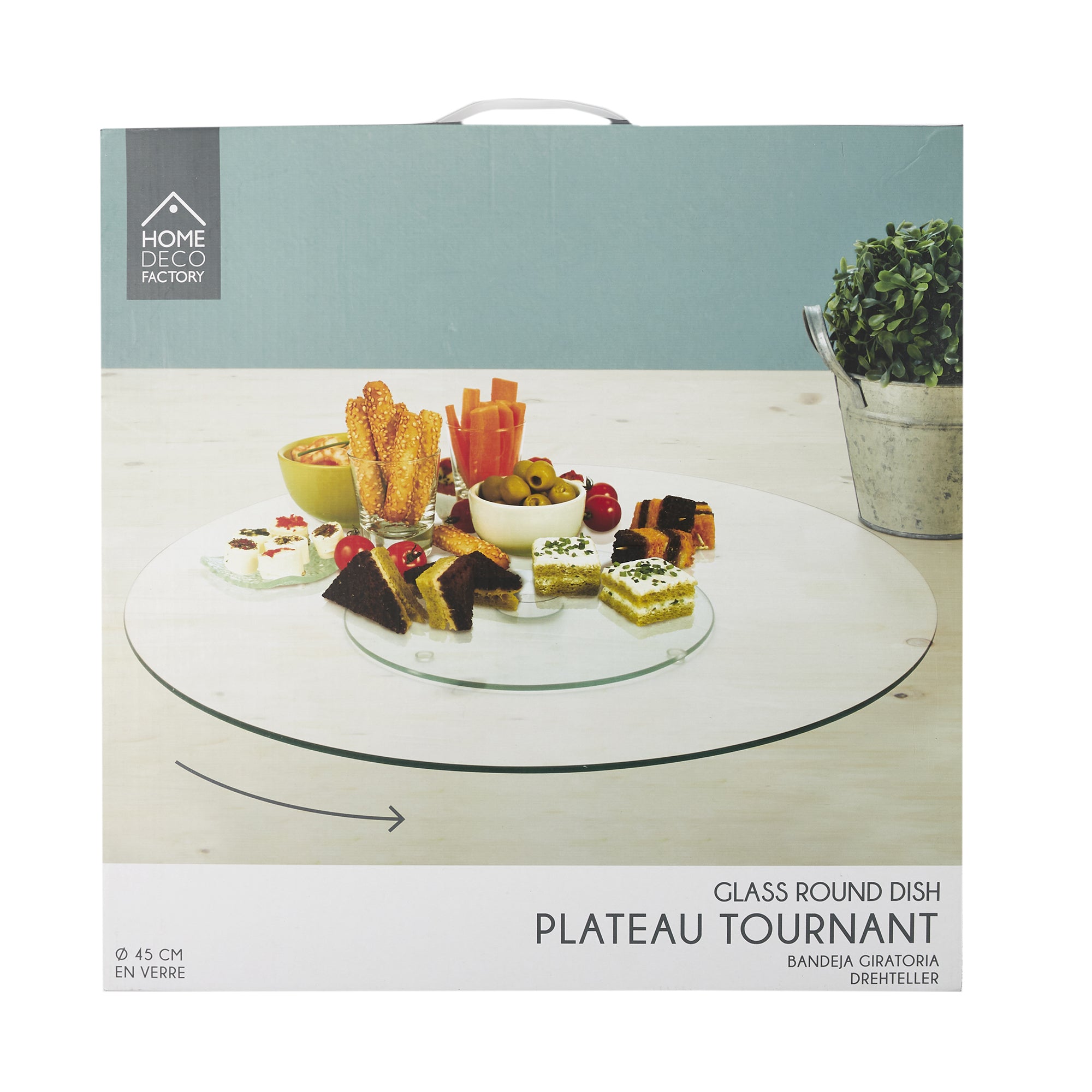 PLATEAU VERRE TOURNANT 45CM