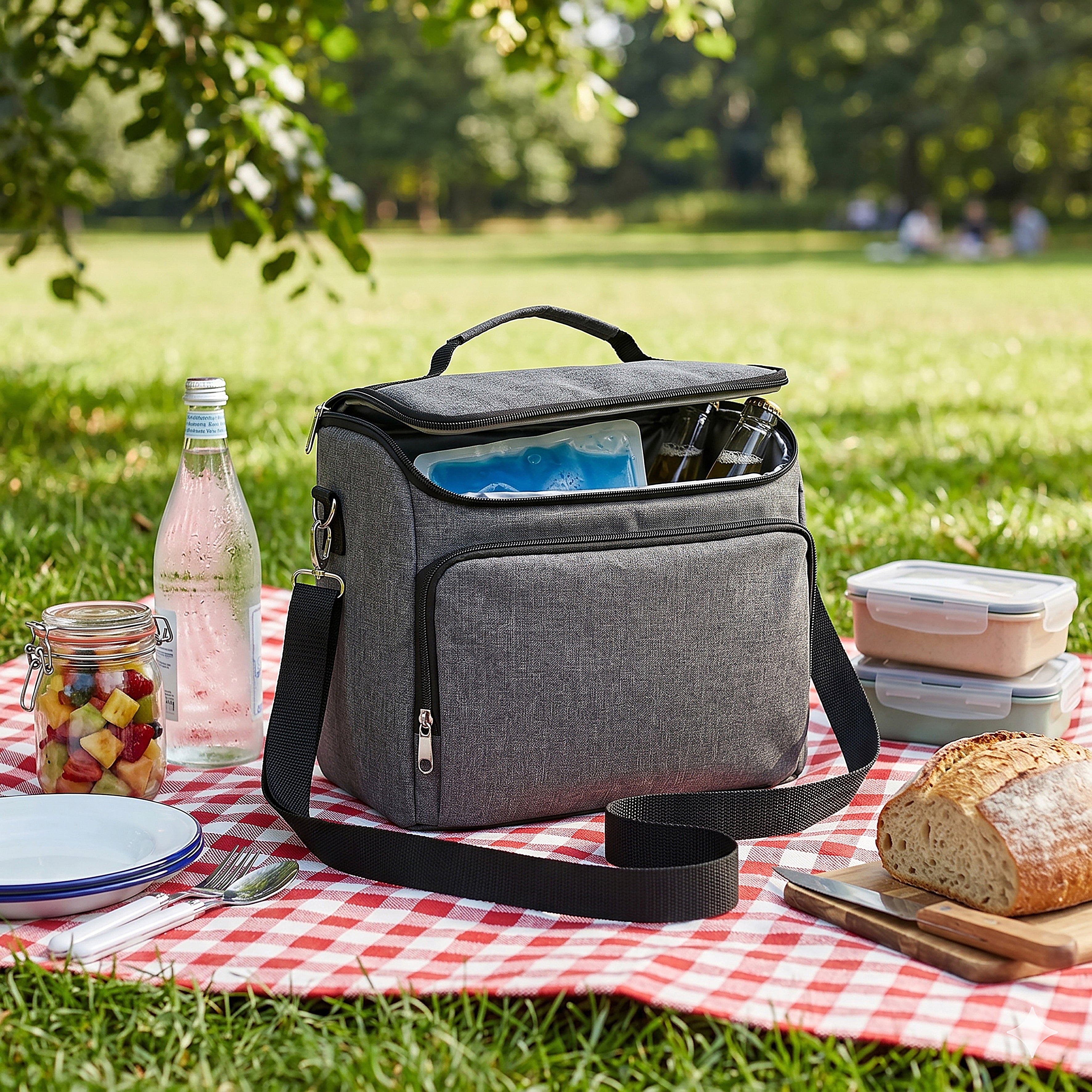 LUNCH BAG GRIS ISOTHERME 6L 25X12X19CM