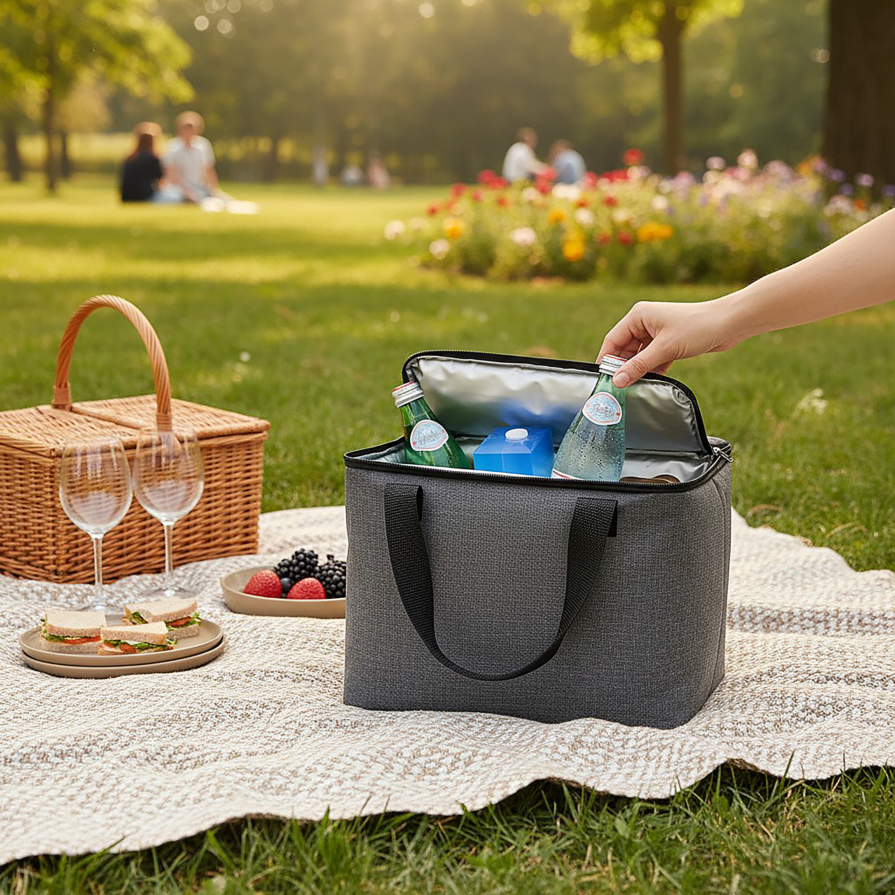 LUNCH BAG GRIS ISOTHERME 6L 24X16X18CM