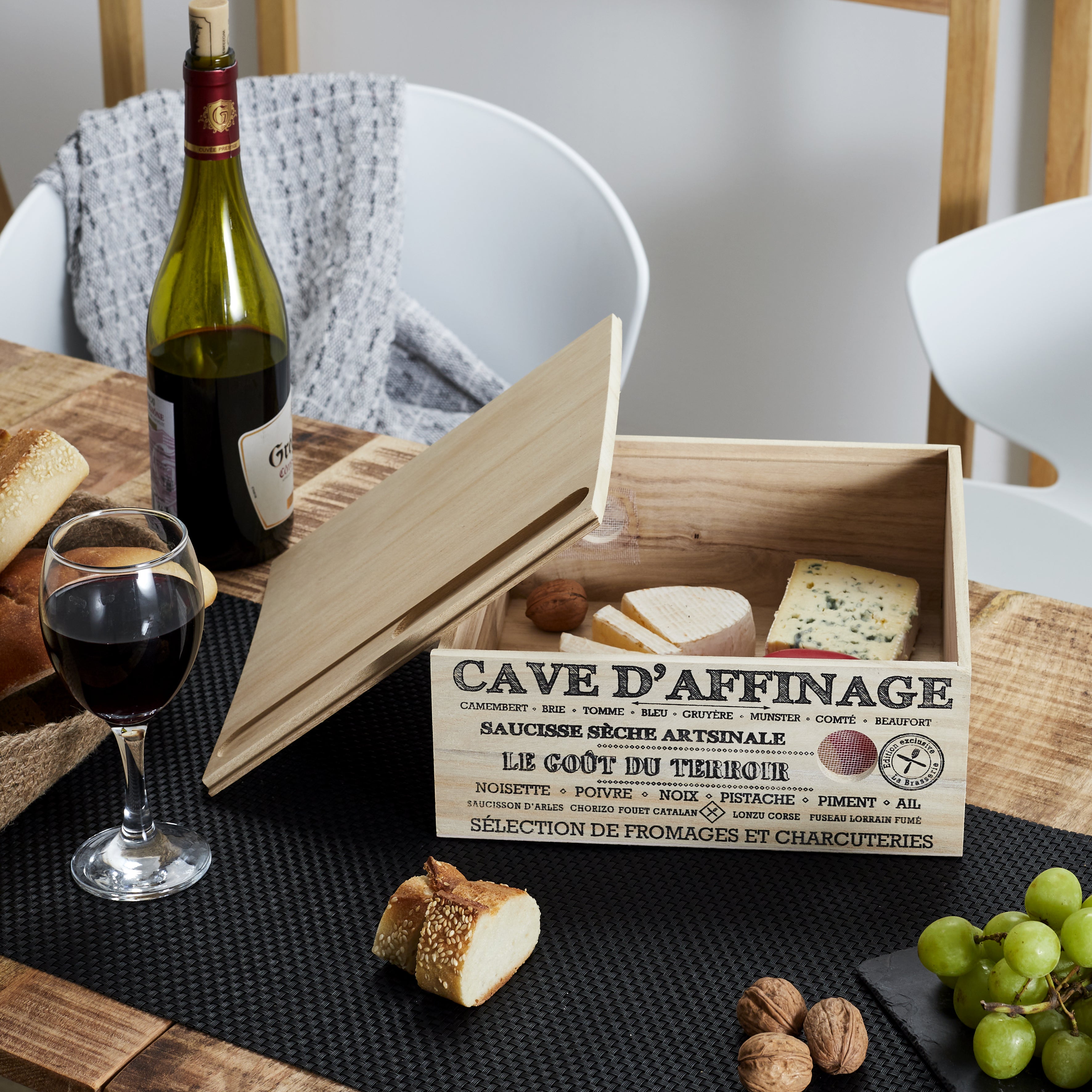 CAVE A FROMAGE BOIS AVEC COUTEAU