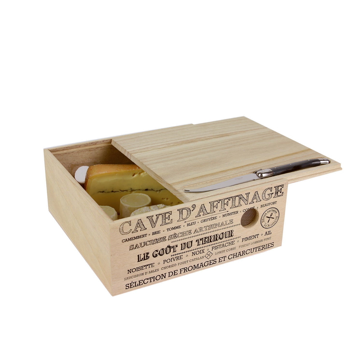 CAVE A FROMAGE BOIS AVEC COUTEAU
