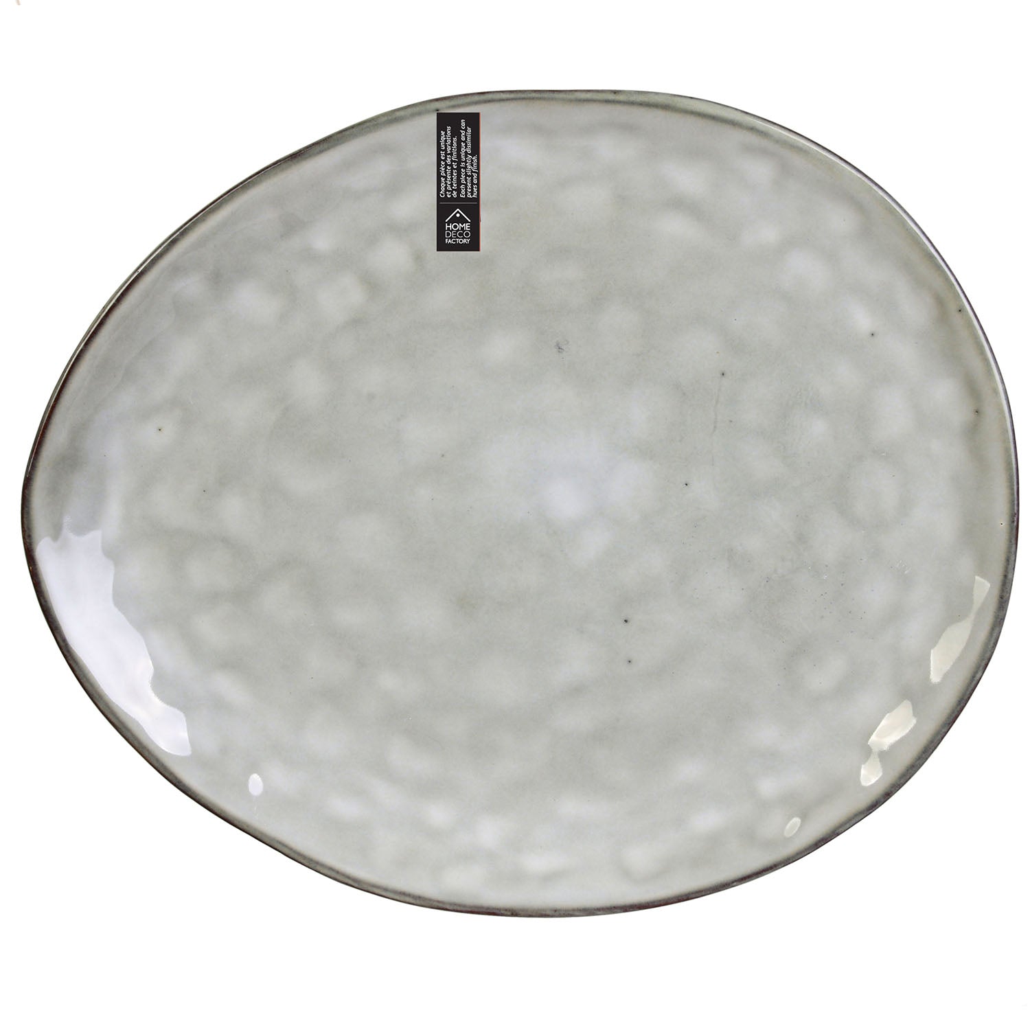 ASSIETTE GALET 27.5X23CM AU GRES DU TEMPS GRIS - LOT DE 6