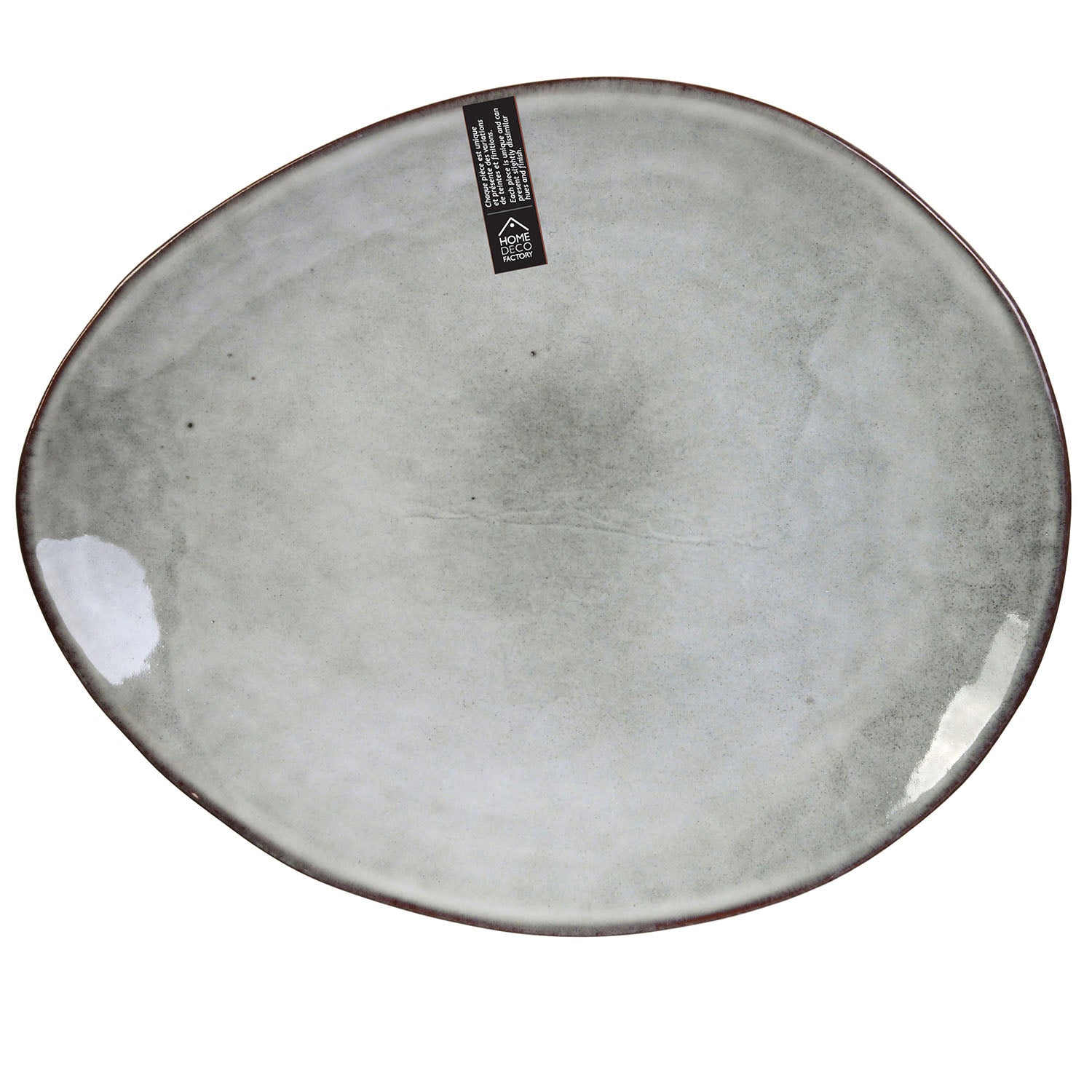 ASSIETTE GALET 22X18CM AU GRES DU TEMPS GRIS - LOT DE 6