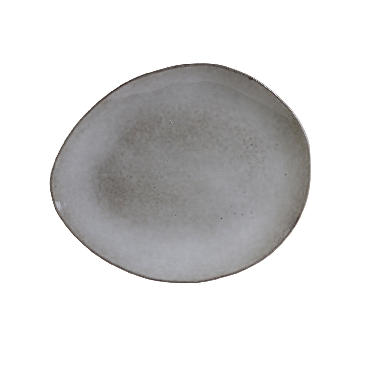 ASSIETTE GALET 22X18CM AU GRES DU TEMPS GRIS - LOT DE 6