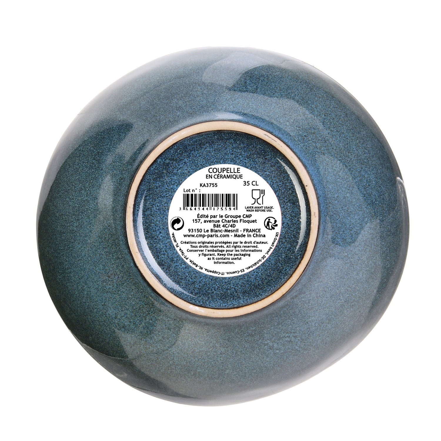 COUPELLE 35CL D14.5CM H6CM GRES DU TEMPS BLEU