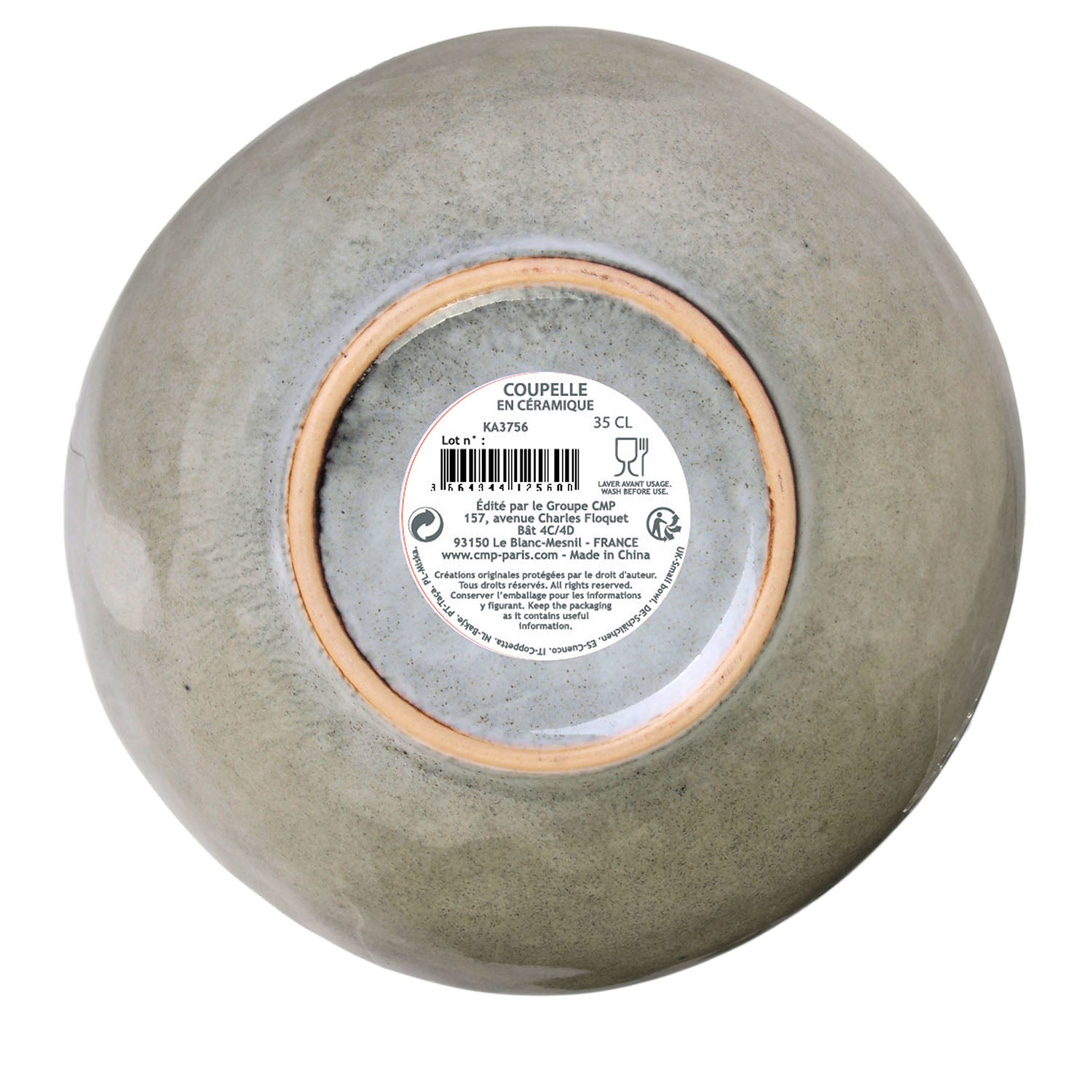 COUPELLE 35CL D14.5CM H6CM GRES DU TEMPS GRIS
