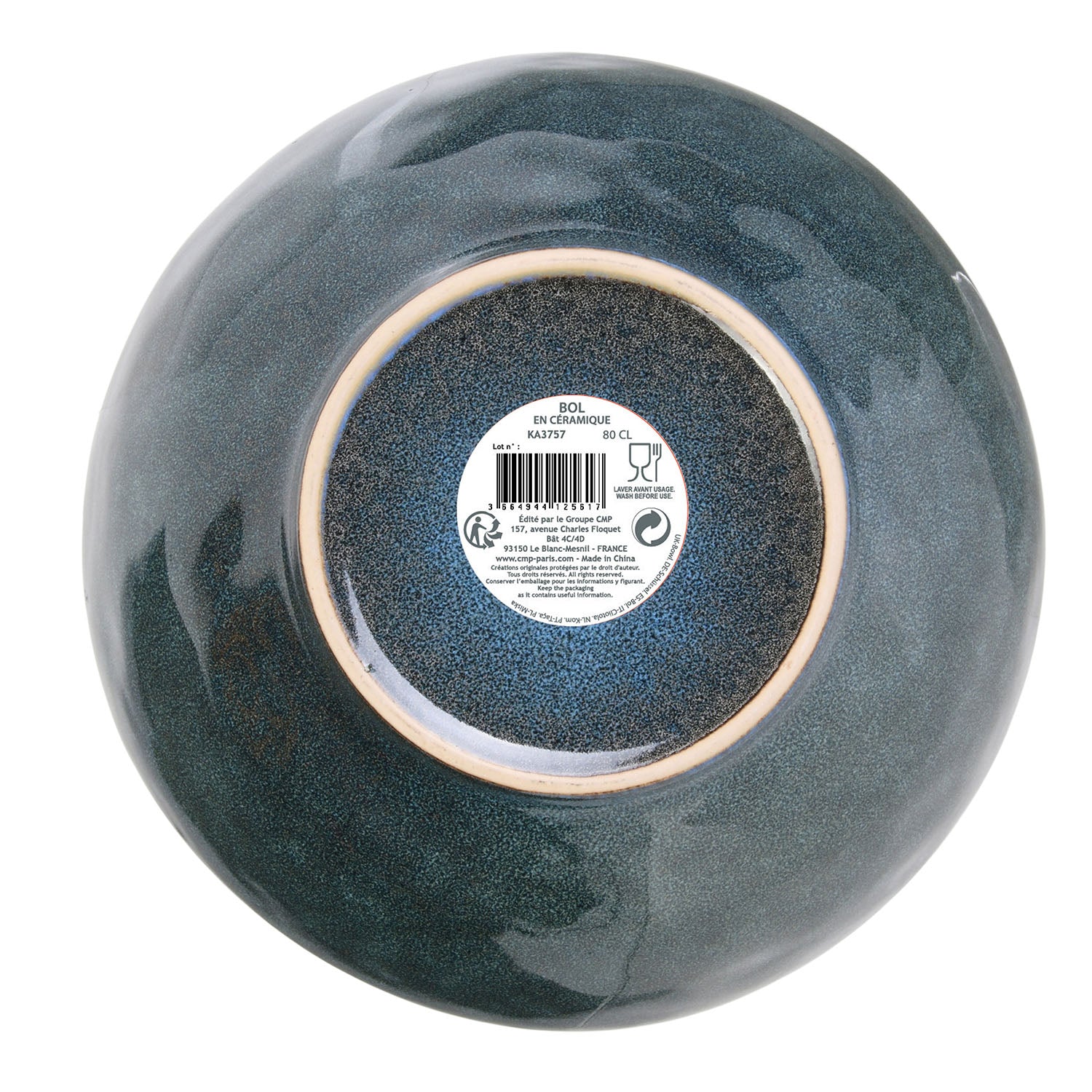 BOL 80CL D19.5CM H7CM AU GRES DU TEMPS BLEU - LOT DE 4