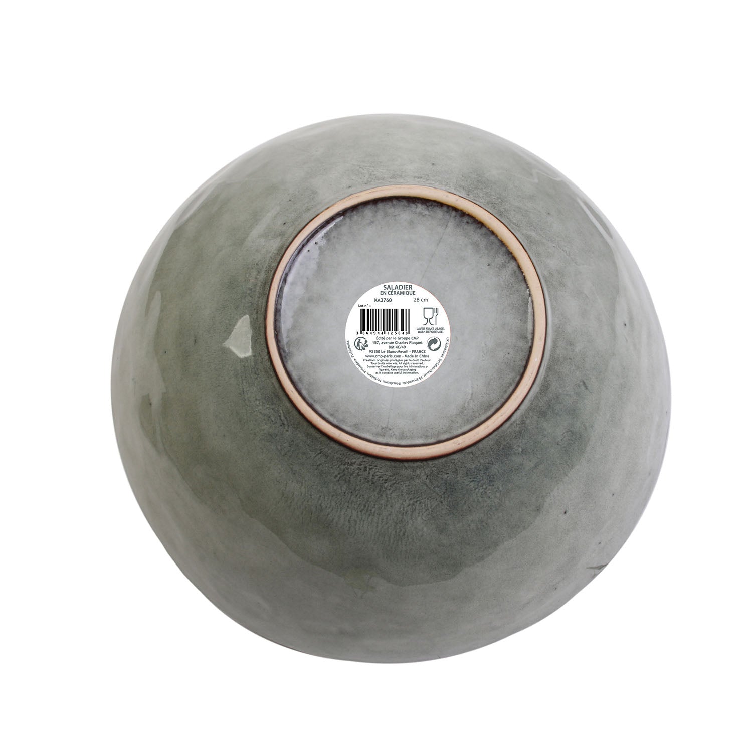 SALADIER 3L D28CM H11CM AU GRES DU TEMPS GRIS