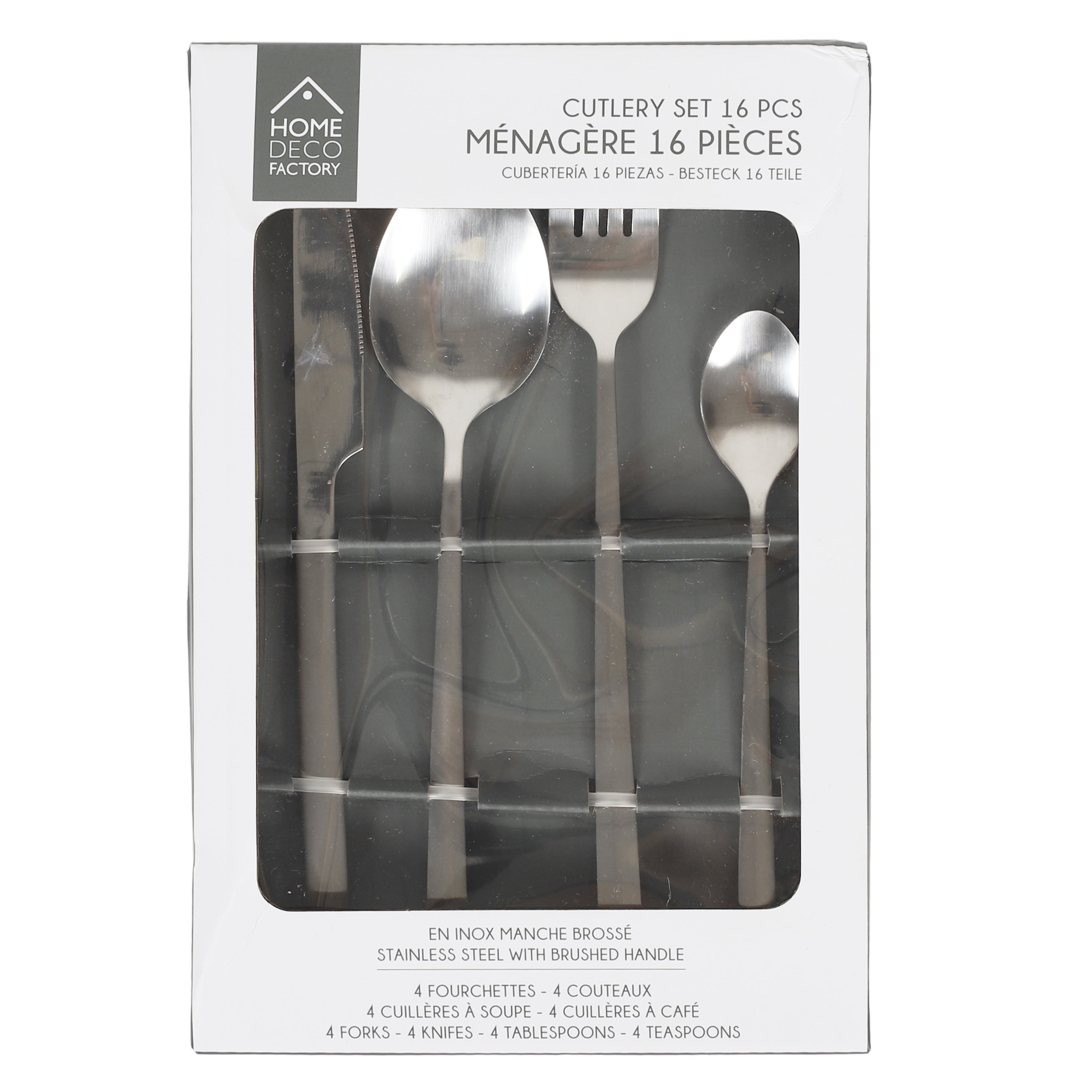 MENAGERE 16 PIECES MAT SHINY INOX JULIA