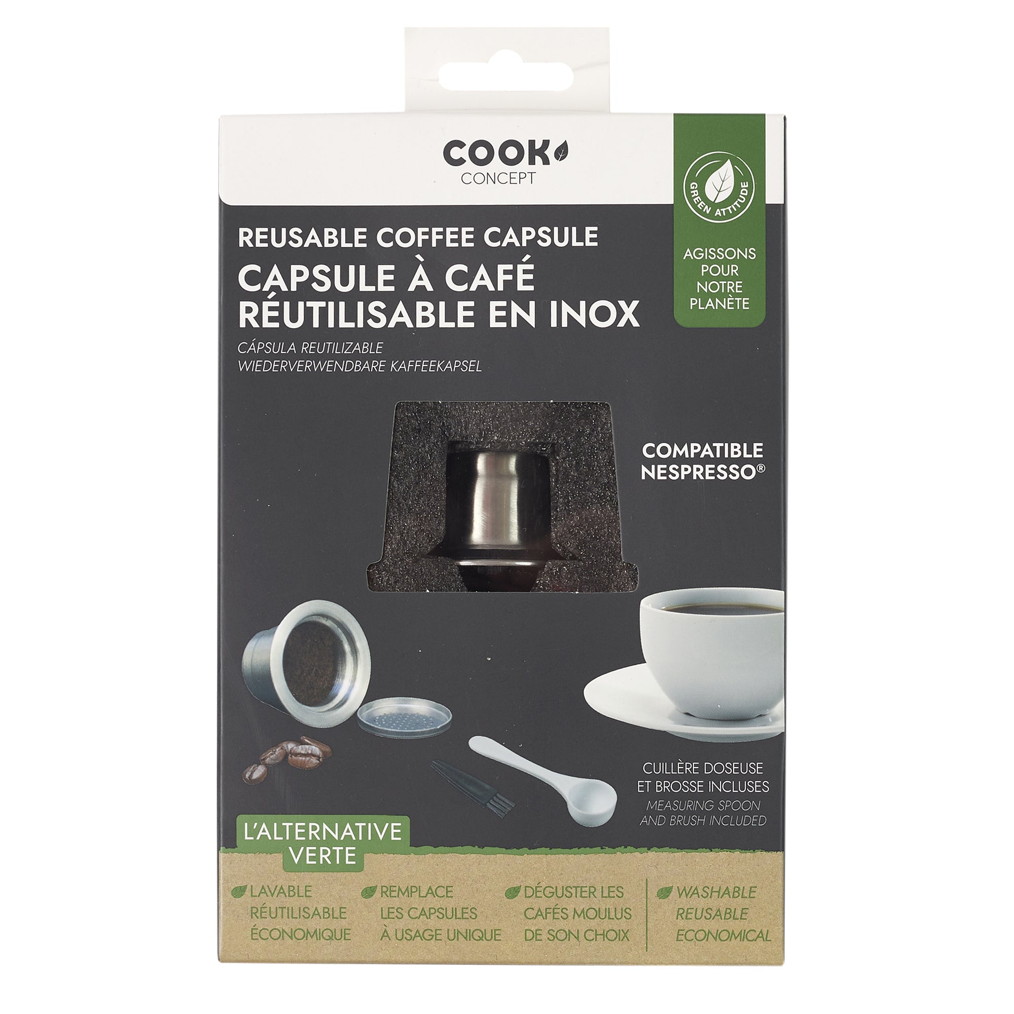 CAPSULE REUTILISABLE ACIER ADAPTE NESPRESSO