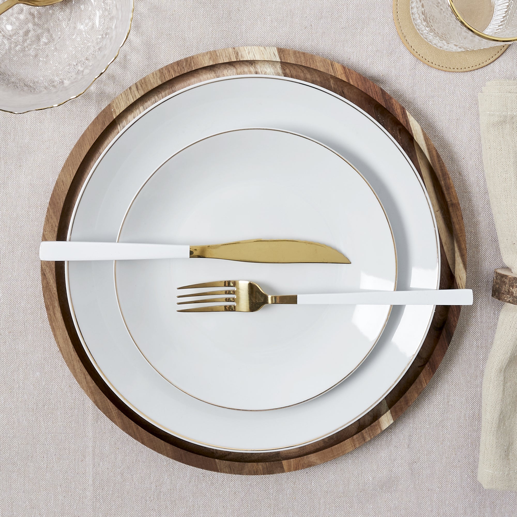 ASSIETTE LISERE DORE 26CM - LOT DE 4