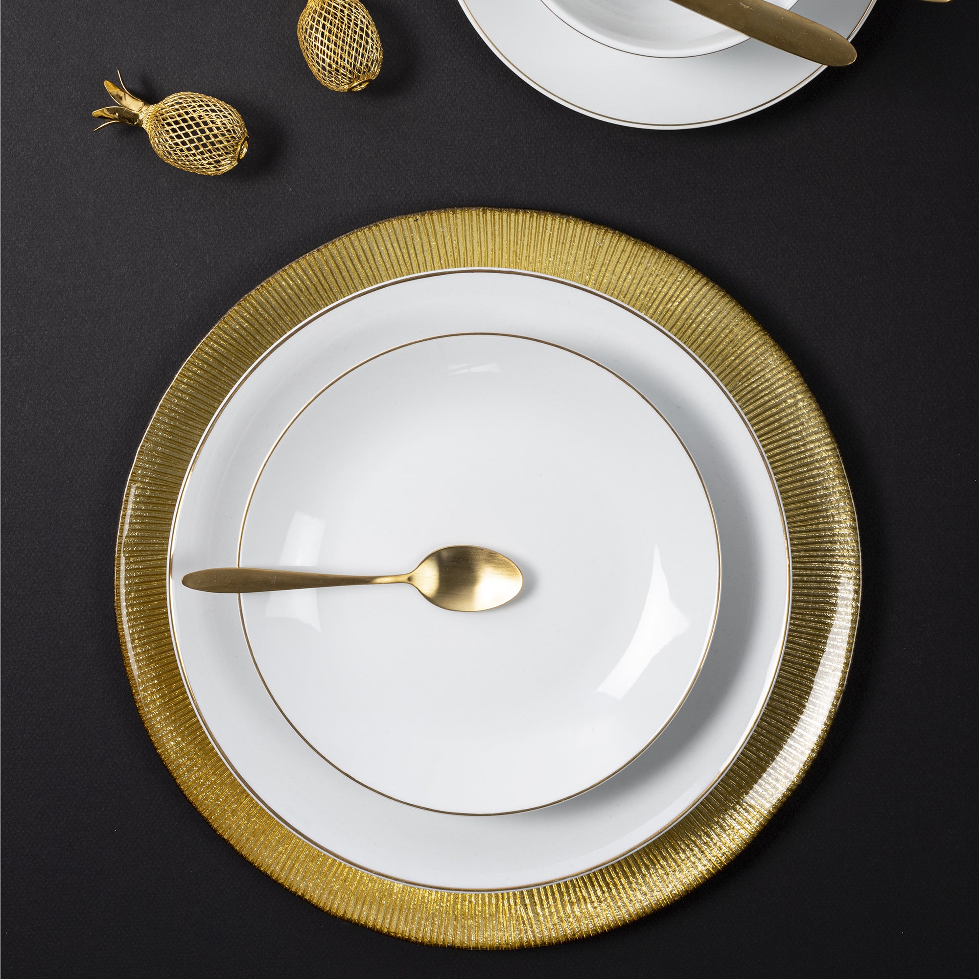 ASSIETTE LISERE DORE 26CM - LOT DE 4