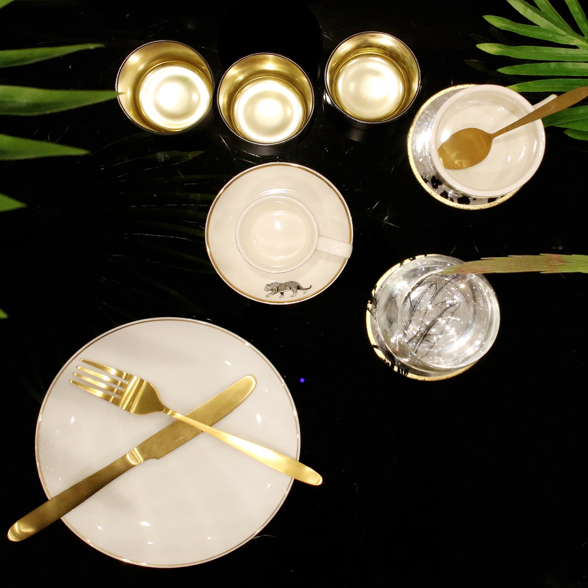 ASSIETTE LISERE DORE 20CM - LOT DE 4