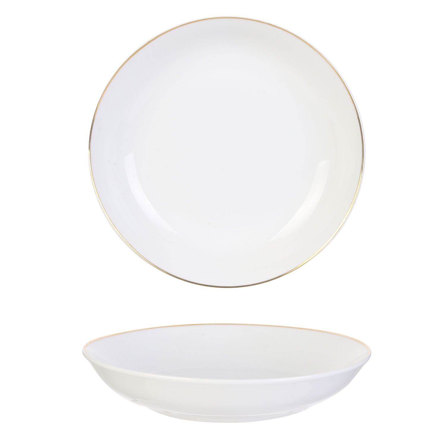 ASSIETTE CREUSE LISERE DORE 21CM - LOT DE 4