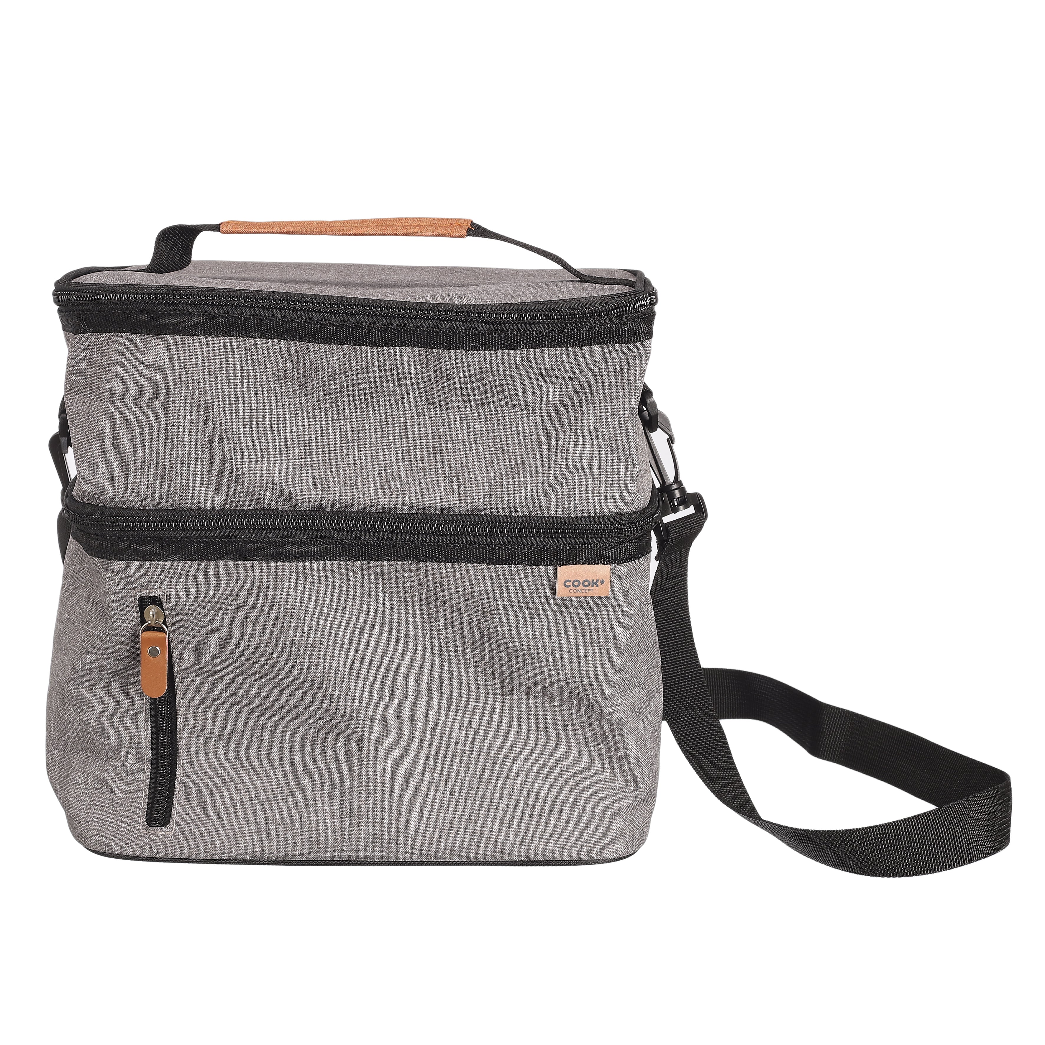 LUNCH BAG GRIS ZIPPE 26X27.5X18,5CM 10,6L