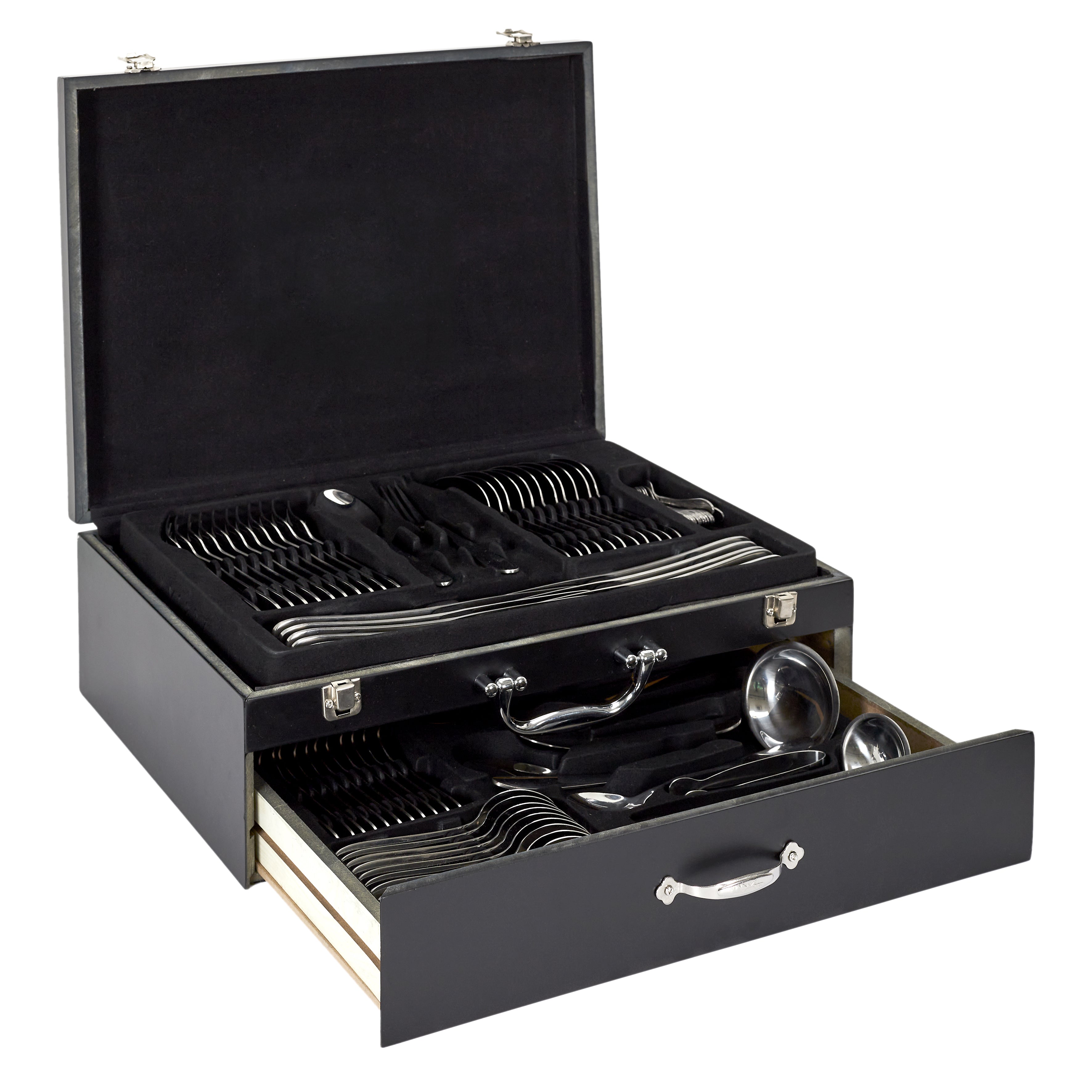 MENAGERE 84 PIECES COFFRET EN BOIS AVEC TIROIR