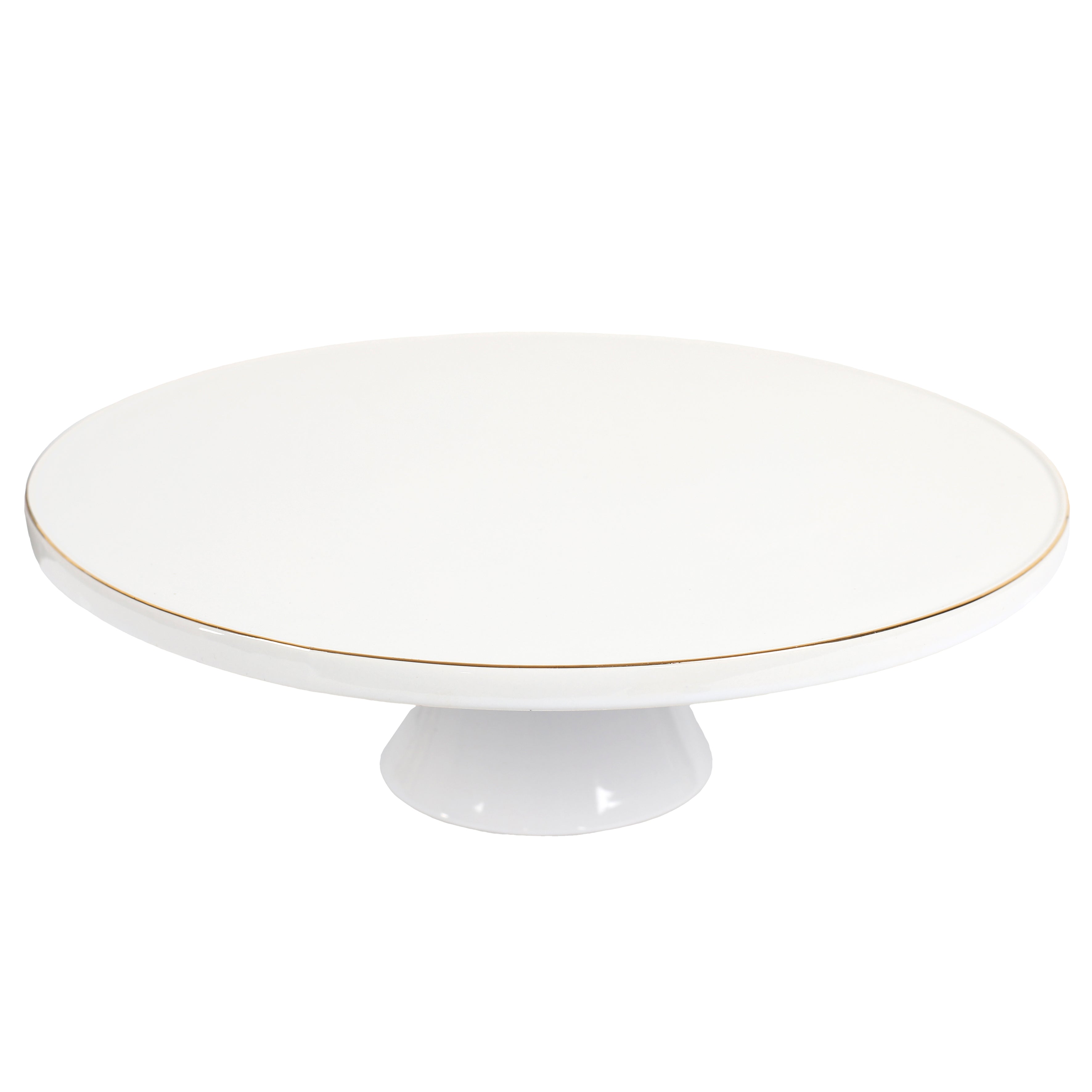 SUPPORT A GATEAU PORCELAINE LISERE DORE