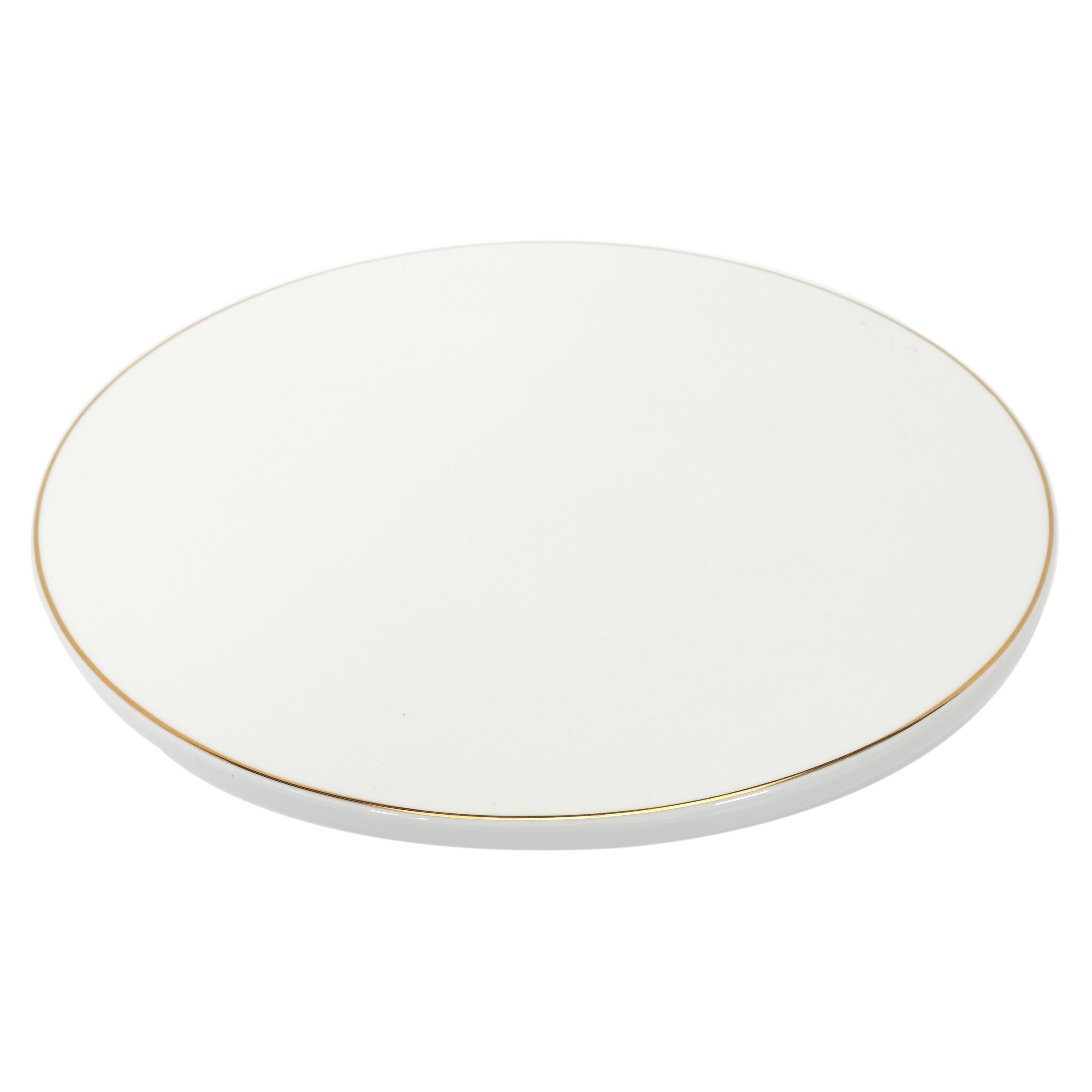 SUPPORT A GATEAU PORCELAINE LISERE DORE