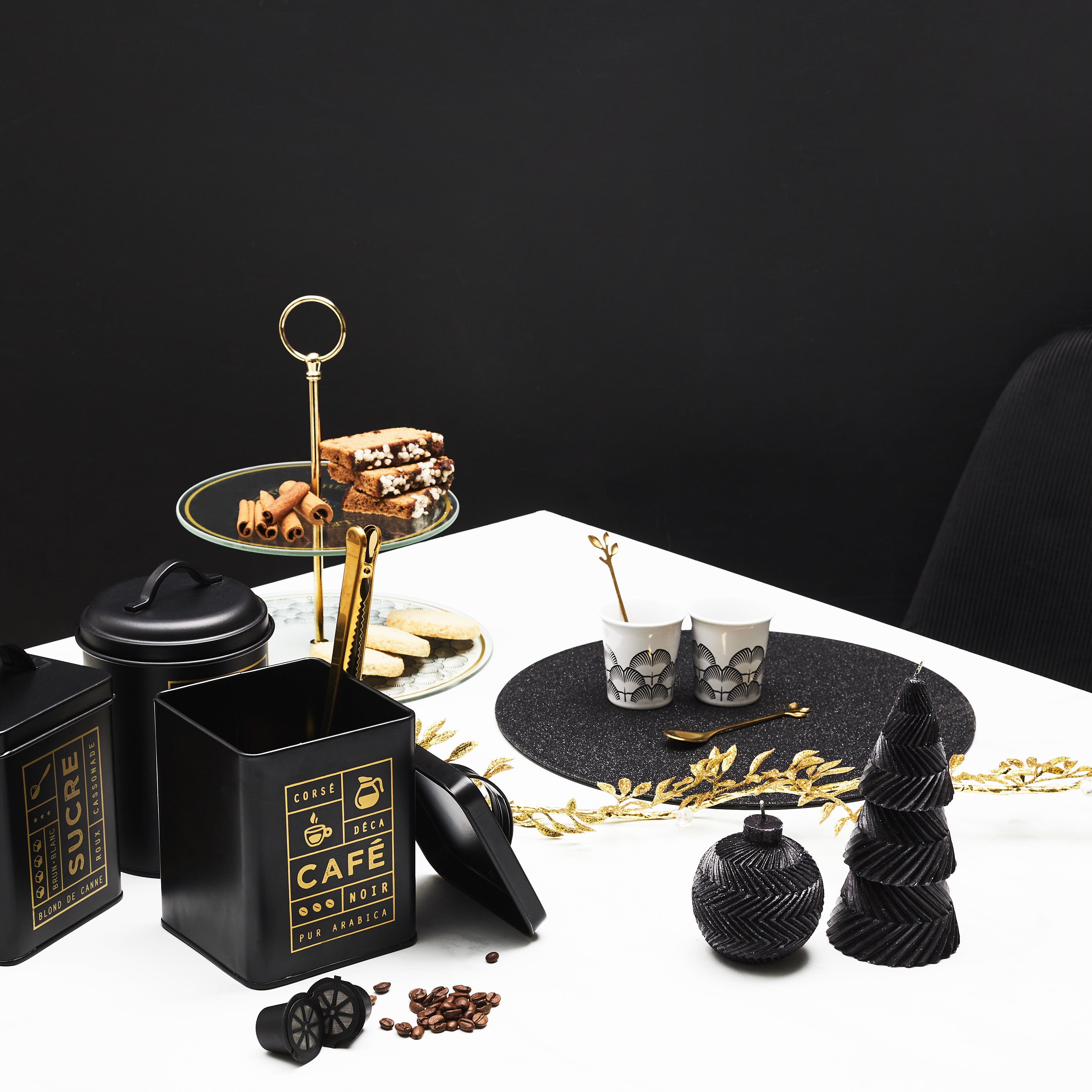 CUILLERE A CAFE FEUILLE DORE X4