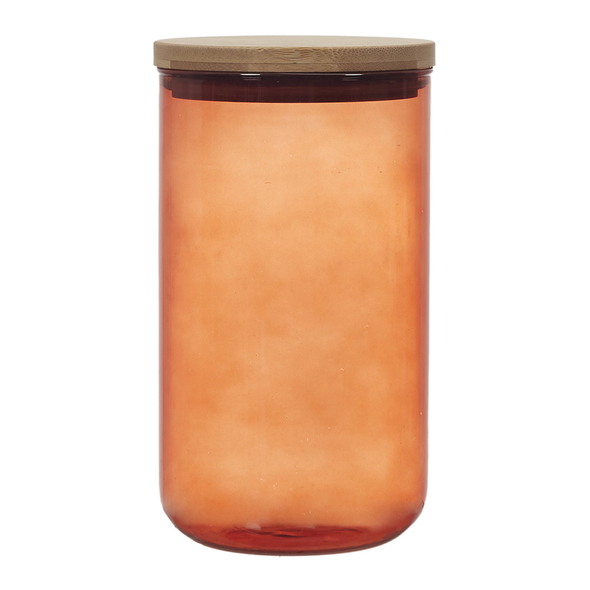 BOCAL VERRE COLORE COUVERCLE BAMBOU 1L
