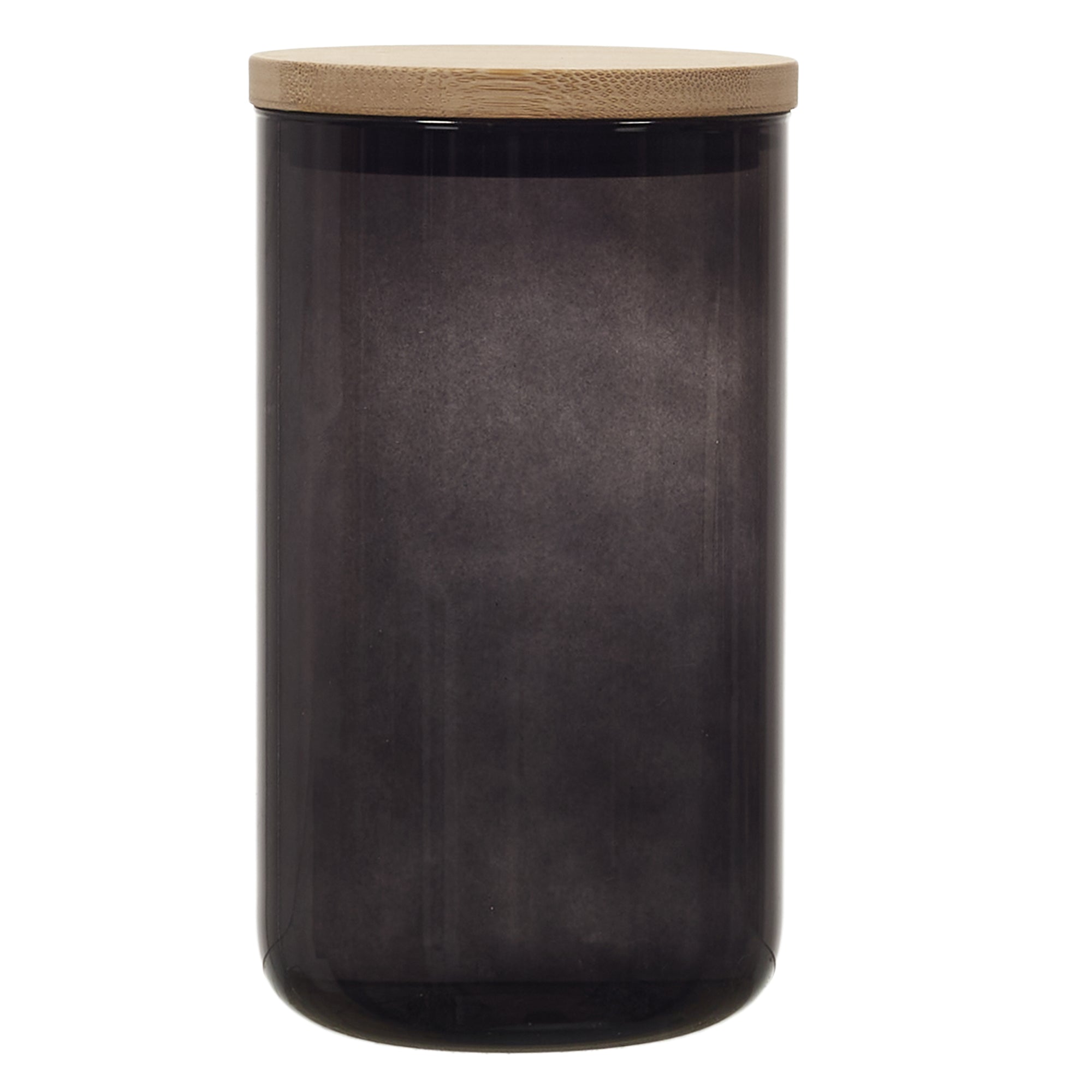 BOCAL VERRE COLORE COUVERCLE BAMBOU 1L
