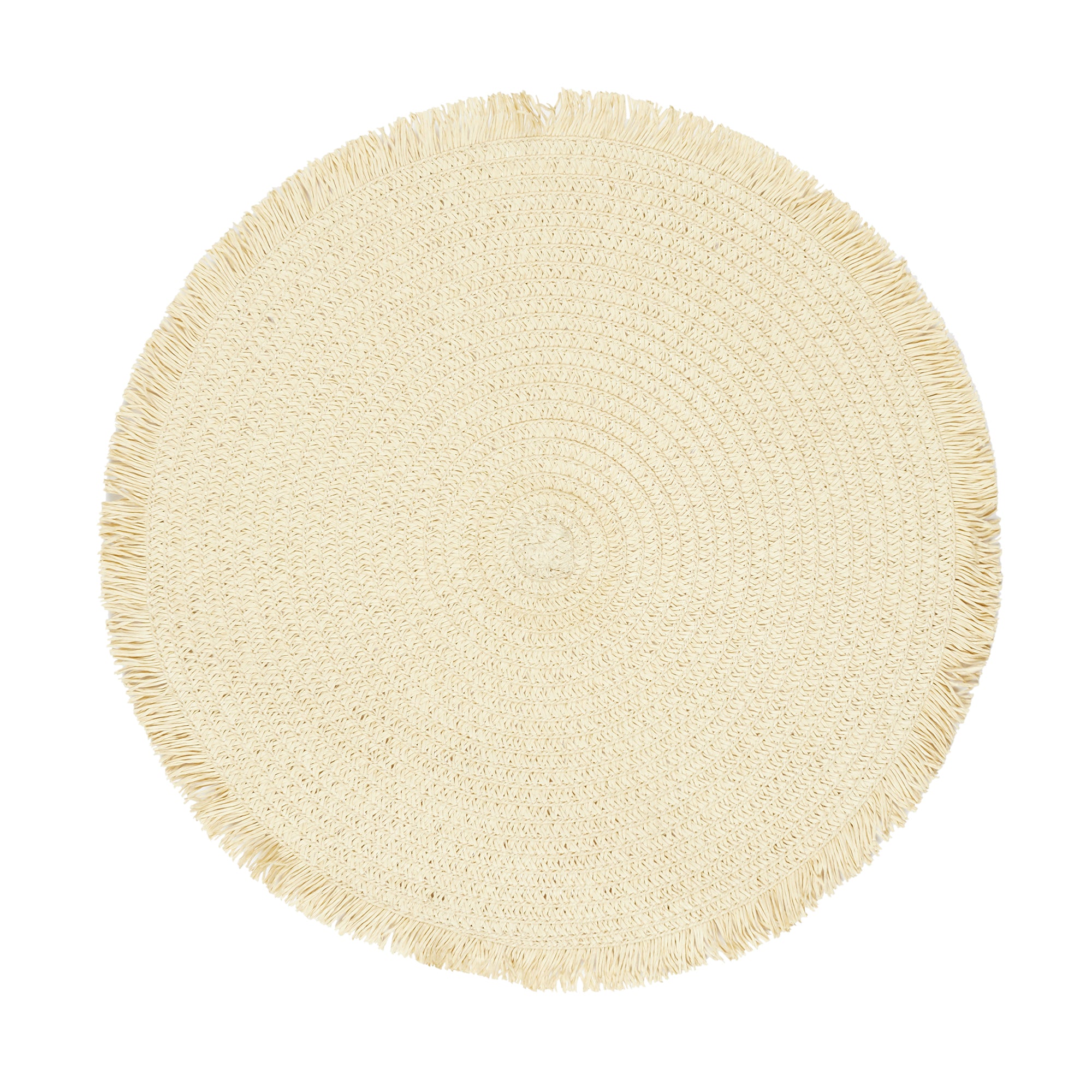 SET DE TABLE ROND FRANGE BEIGE D38CM