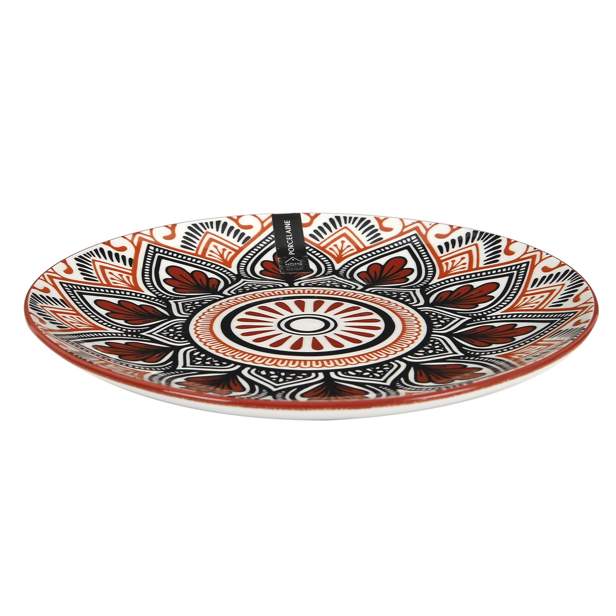 ASSIETTE MANDALA ORANGE D19CM - LOT DE 6