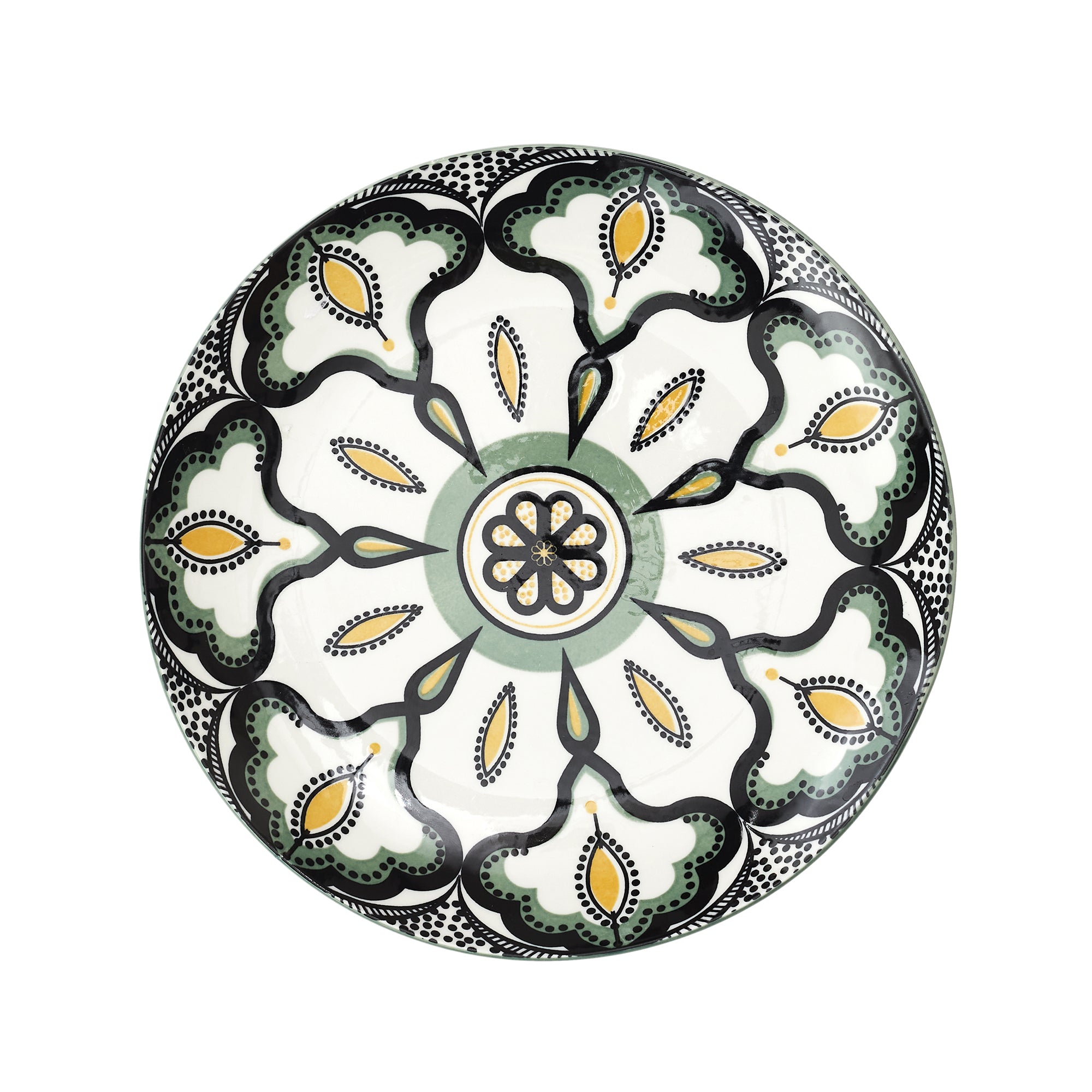 ASSIETTE MANDALA VERT D19CM - LOT DE 6