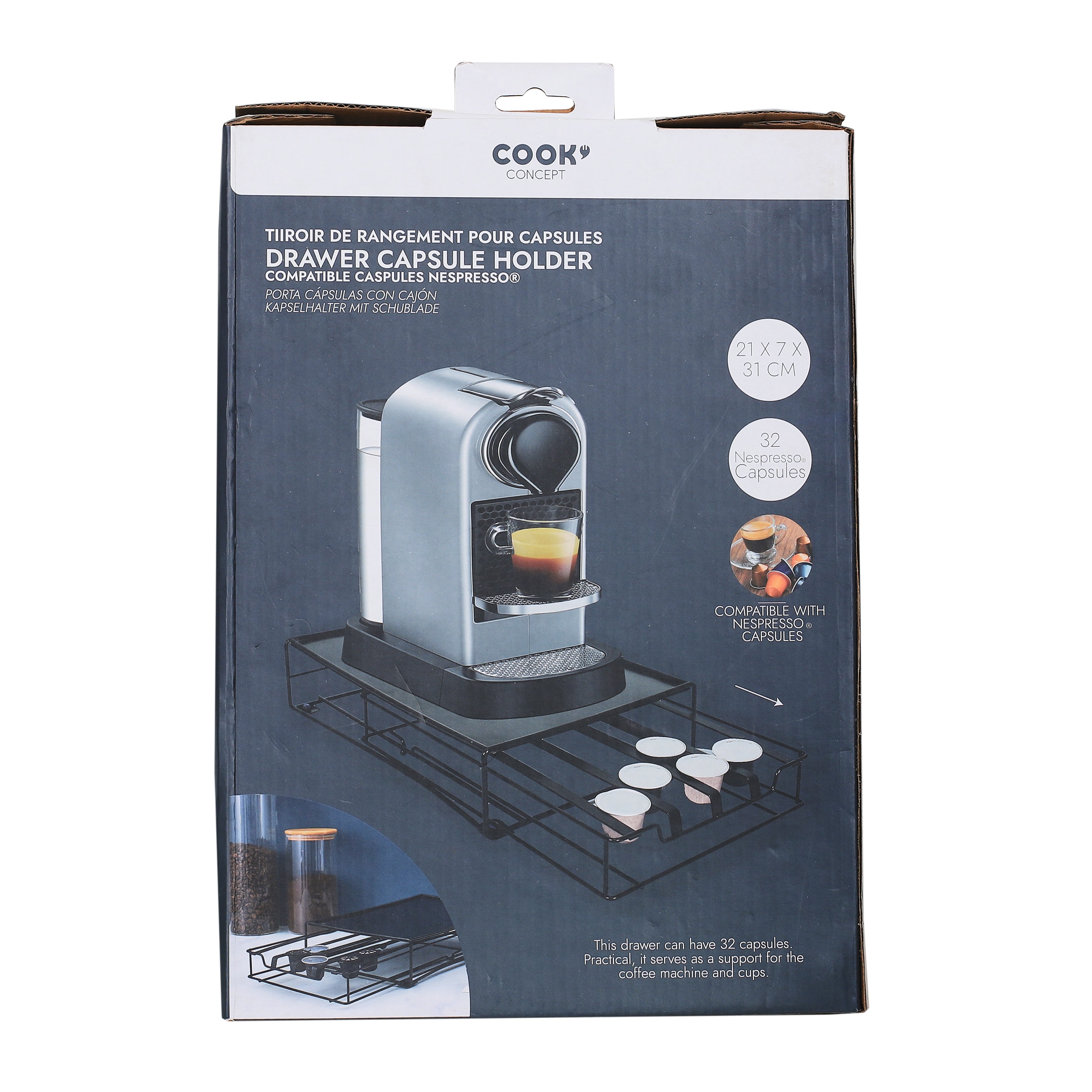 PORTE CAPSULE METAL TIROIR COMPATIBLE NESPRESSO