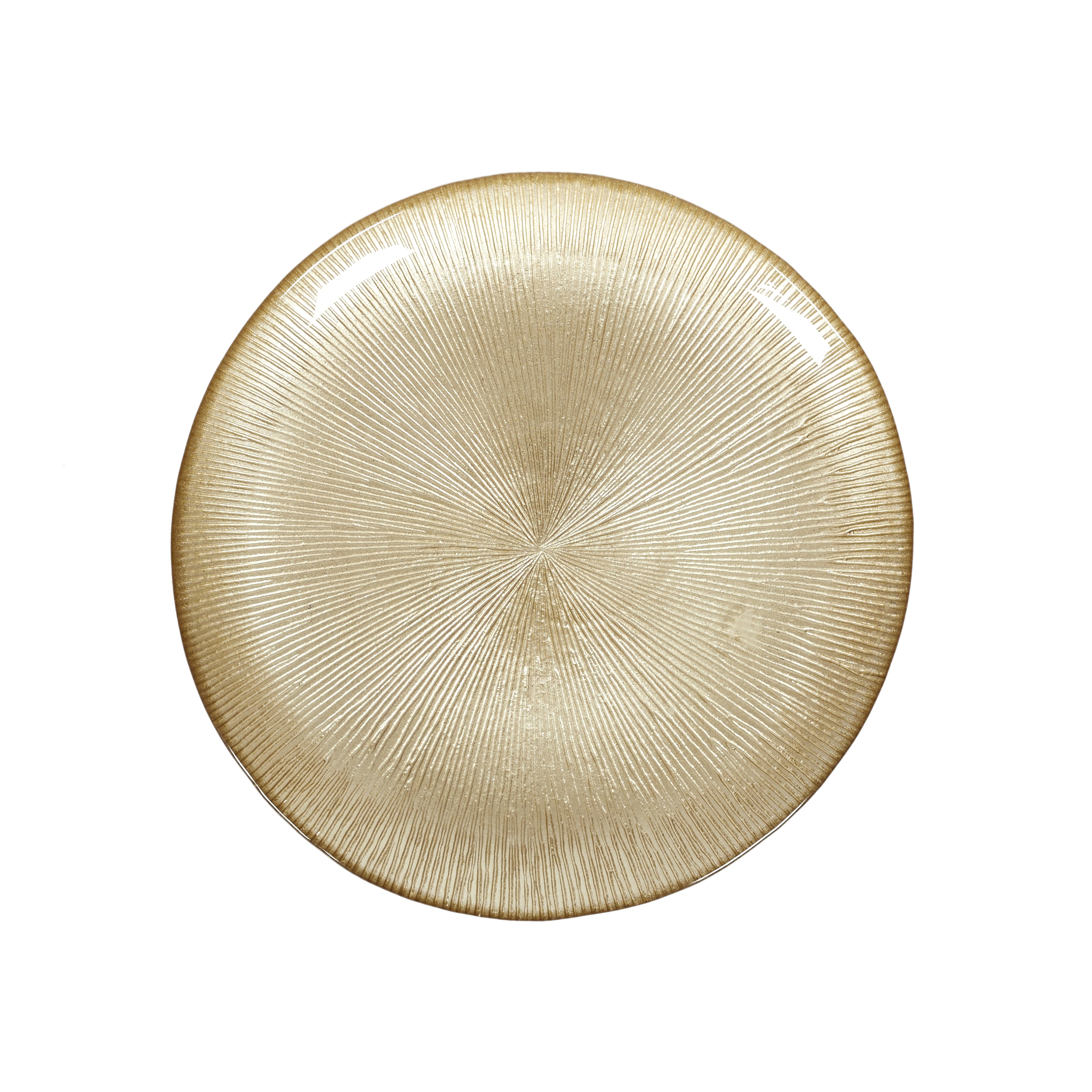 ASSIETTE EN VERRE DOREE D21CM - LOT DE 6