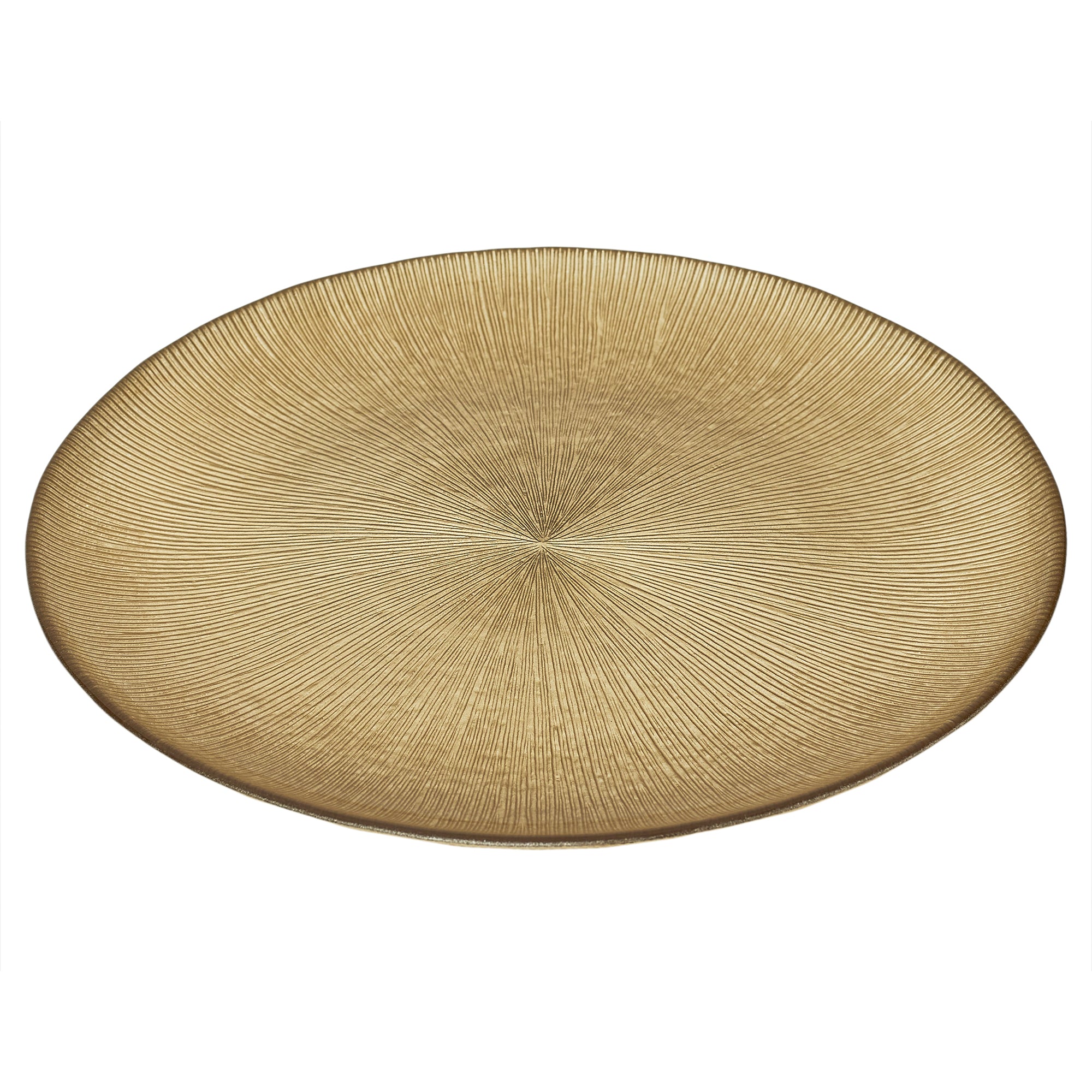 ASSIETTE EN VERRE DOREE D27CM - LOT DE 6