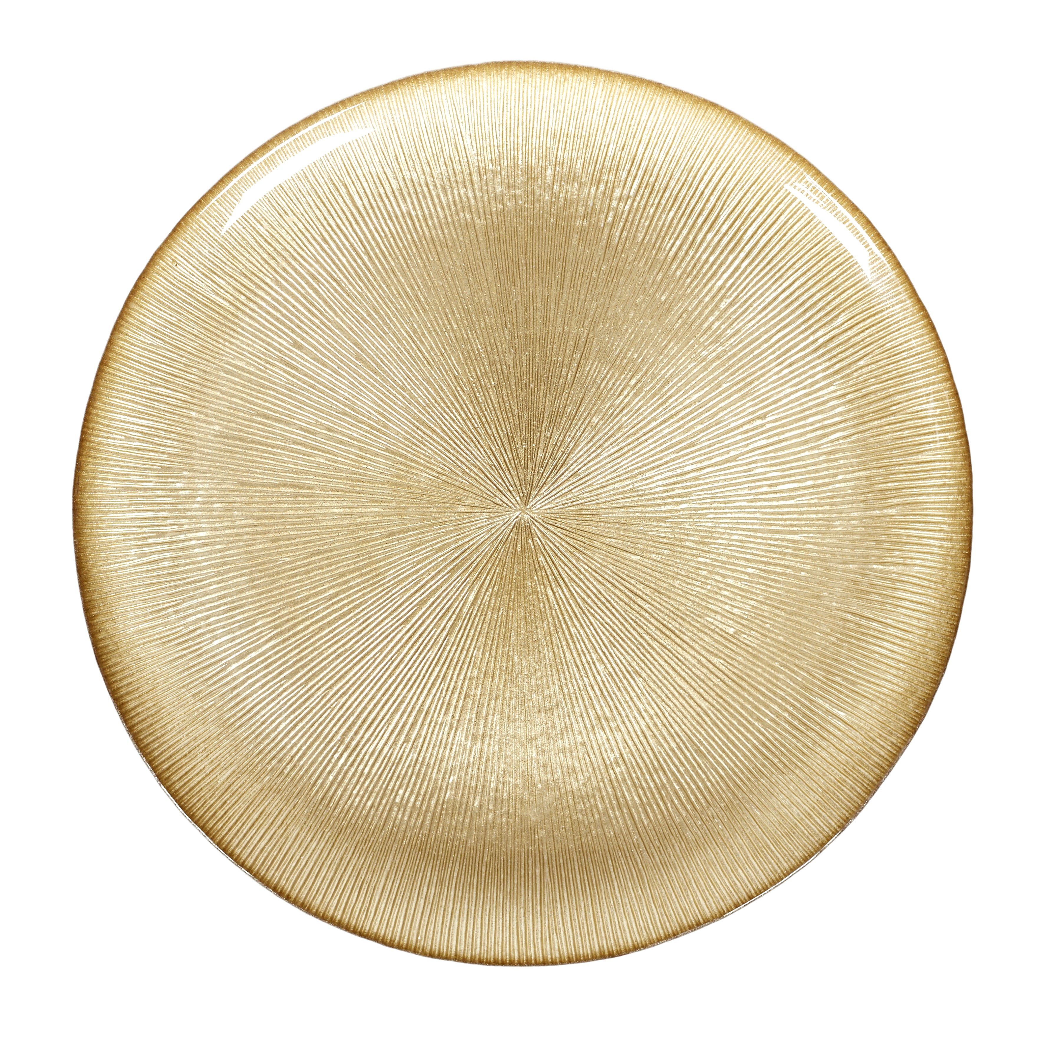 ASSIETTE EN VERRE DOREE D27CM - LOT DE 6