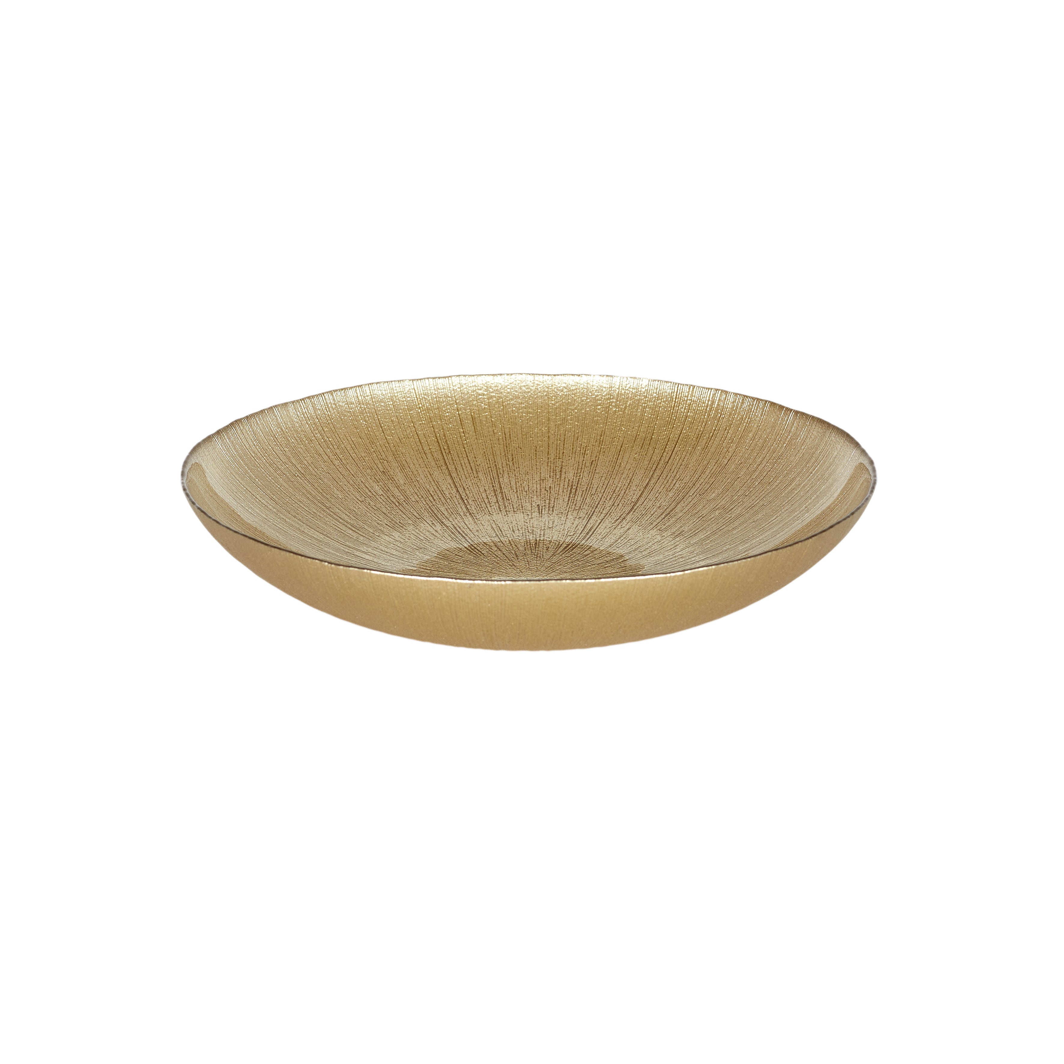 SALADIER EN VERRE DORE D30CM