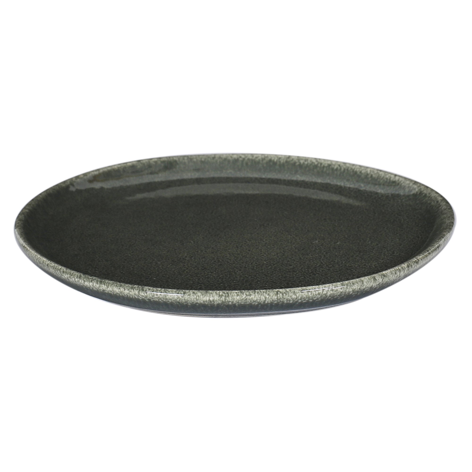 ASSIETTE AU GRES DU TEMPS D21CM VERT - LOT DE 6